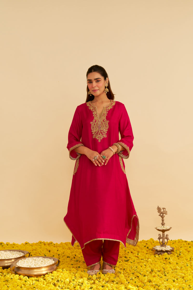 Amaya-Long Kaftan With Salwar And Dupatta