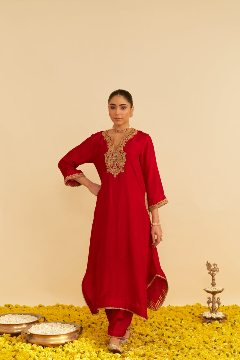 Amaya-Long Kaftan With Salwar And Dupatta