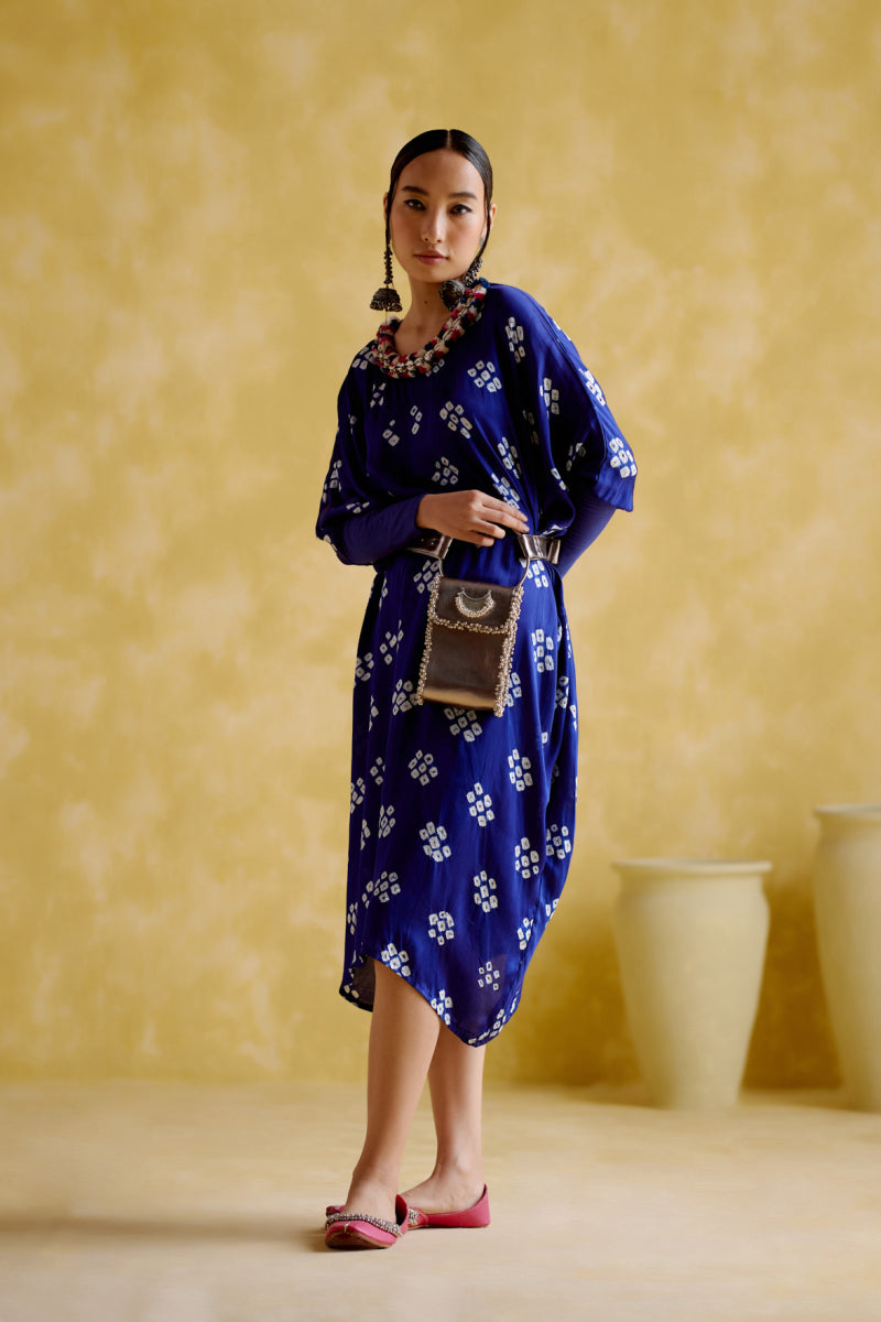 Annapoorna- Blue Bandhini Kaftan