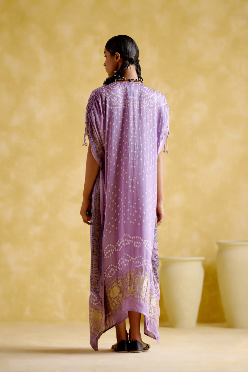 Anuradha -Kalamkari Purple Kaftan