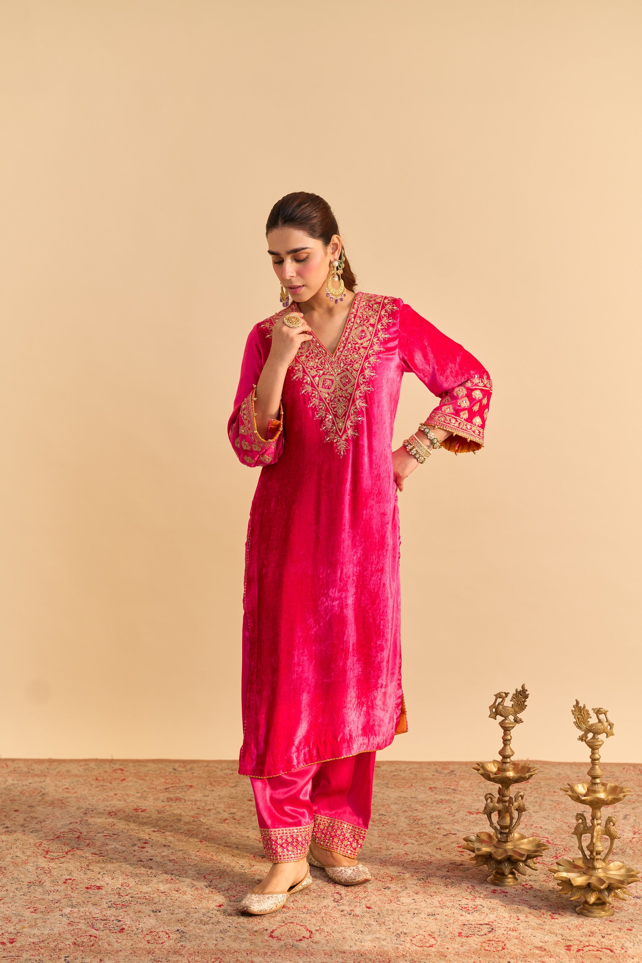 Aynaz - Hotpink Kurta with Salwar