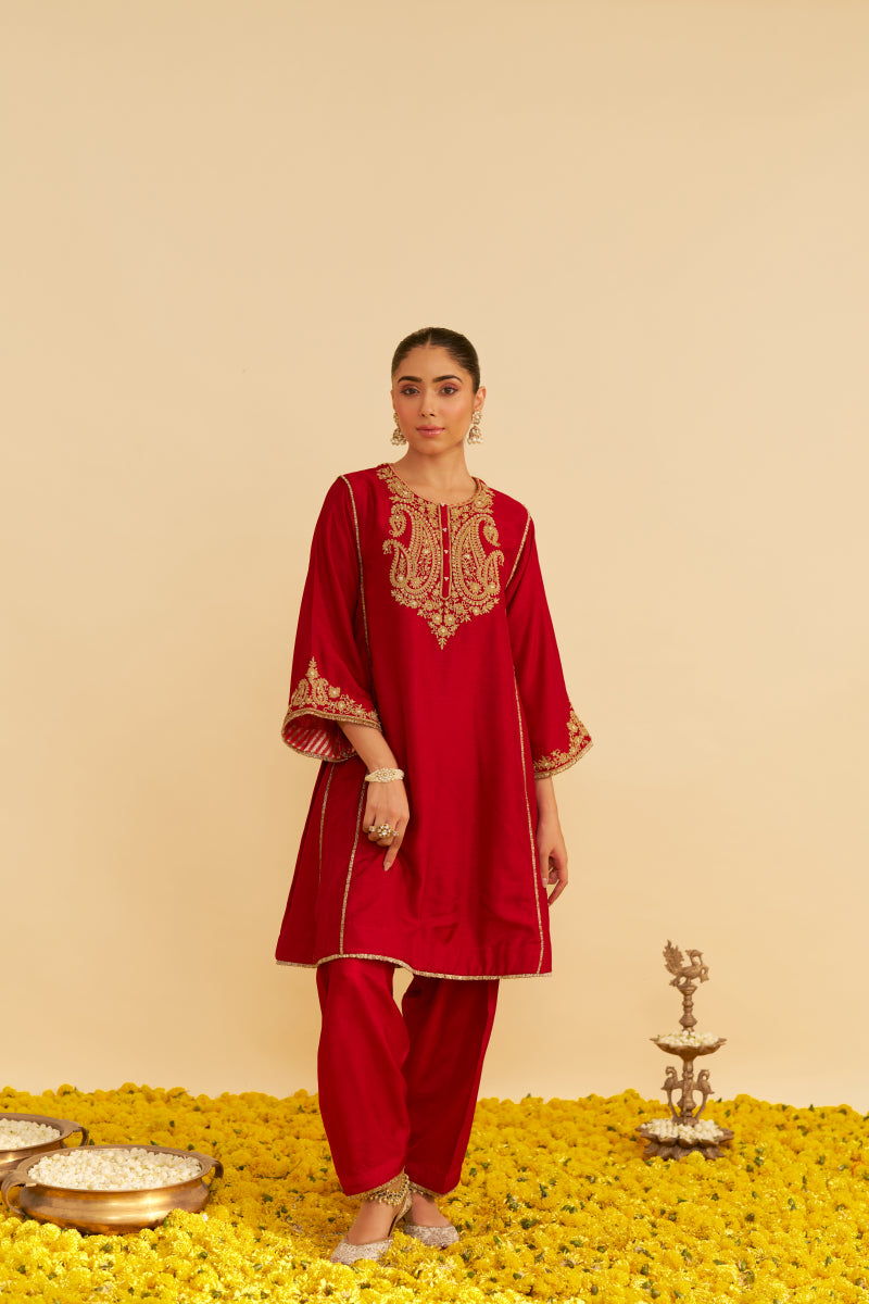 Ayra-Short Chauga With Salwar And Dupatta