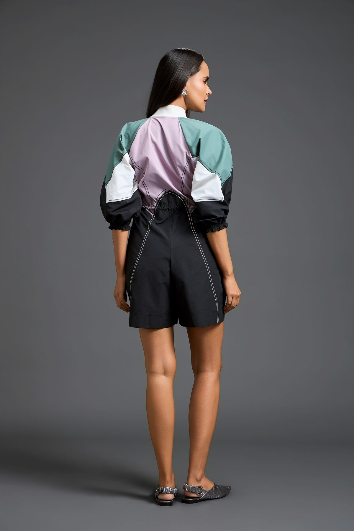 Sage Green Colour-Block Playsuit