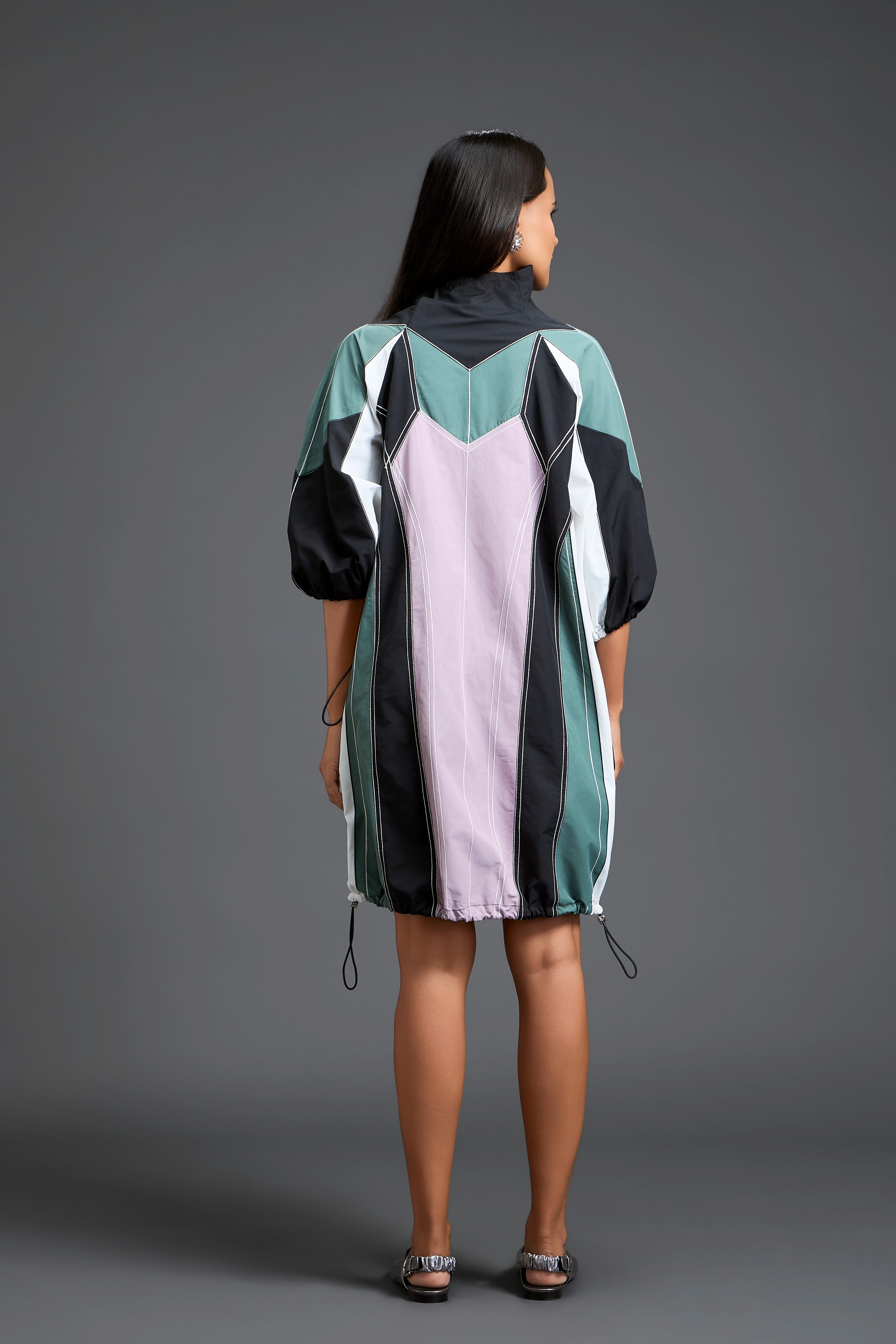 Sage Green Colour-Block Dress