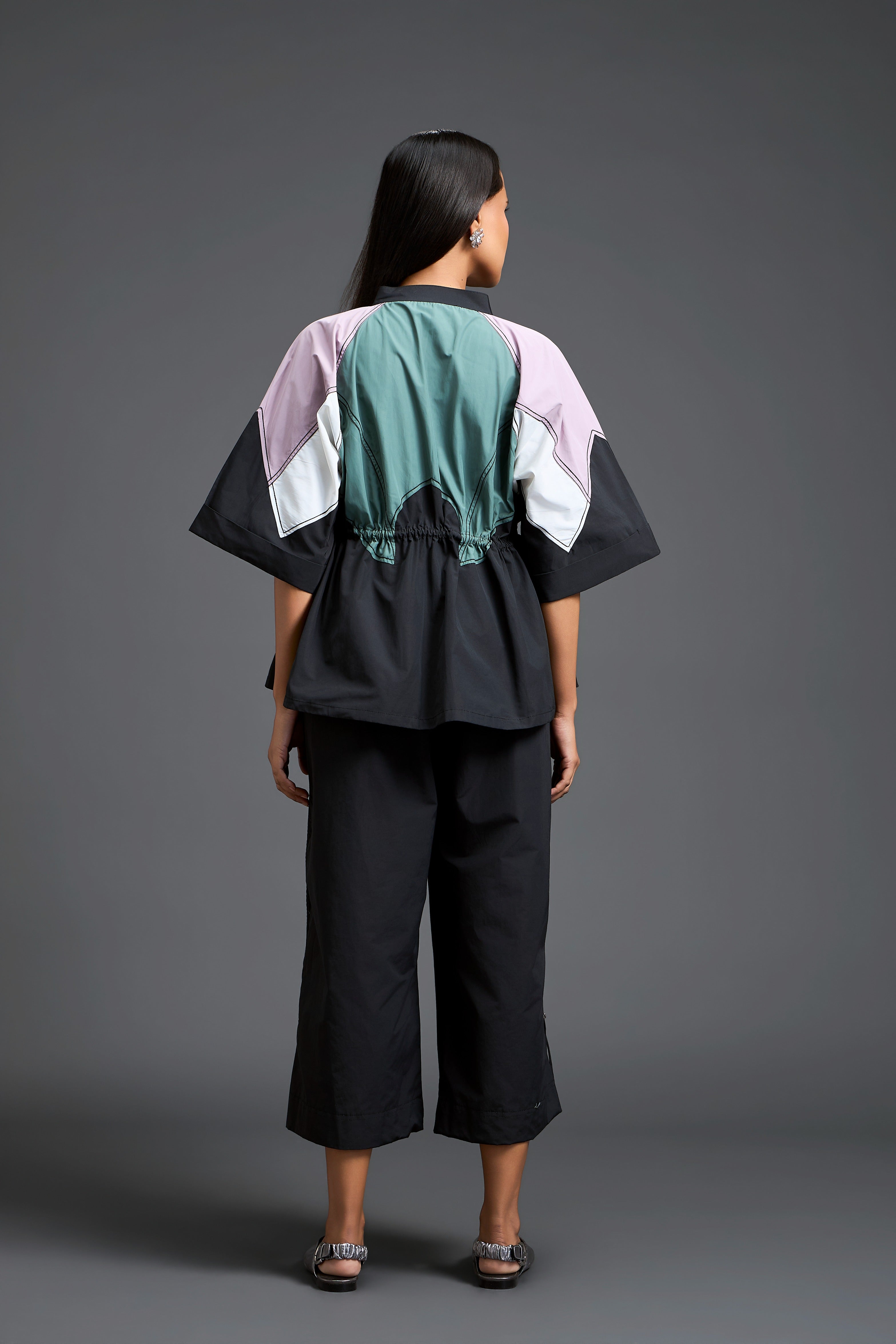 Sage Green Colour-Block Co-Ord Set