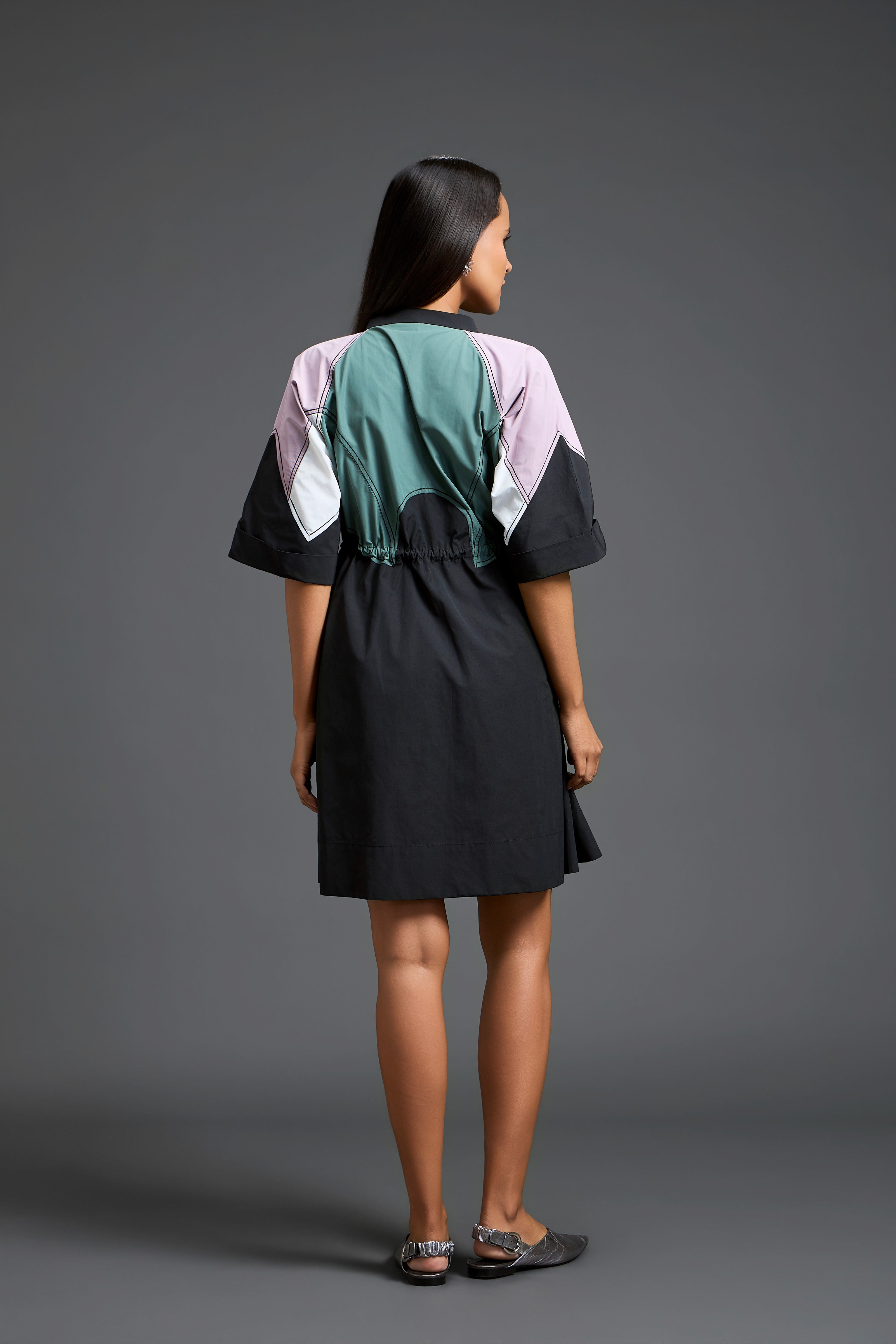 Sage Green Colour-Block Playsuit
