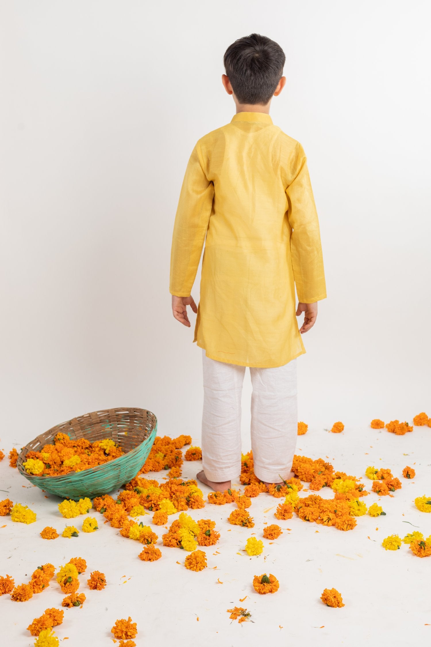 Full Sleeves Rust Embroidered Kurta Set