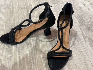 Black Elle Crisscross String Heel Sandals