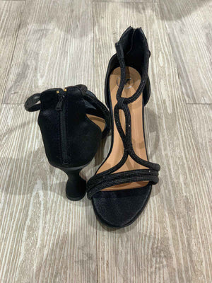 Black Elle Crisscross String Heel Sandals