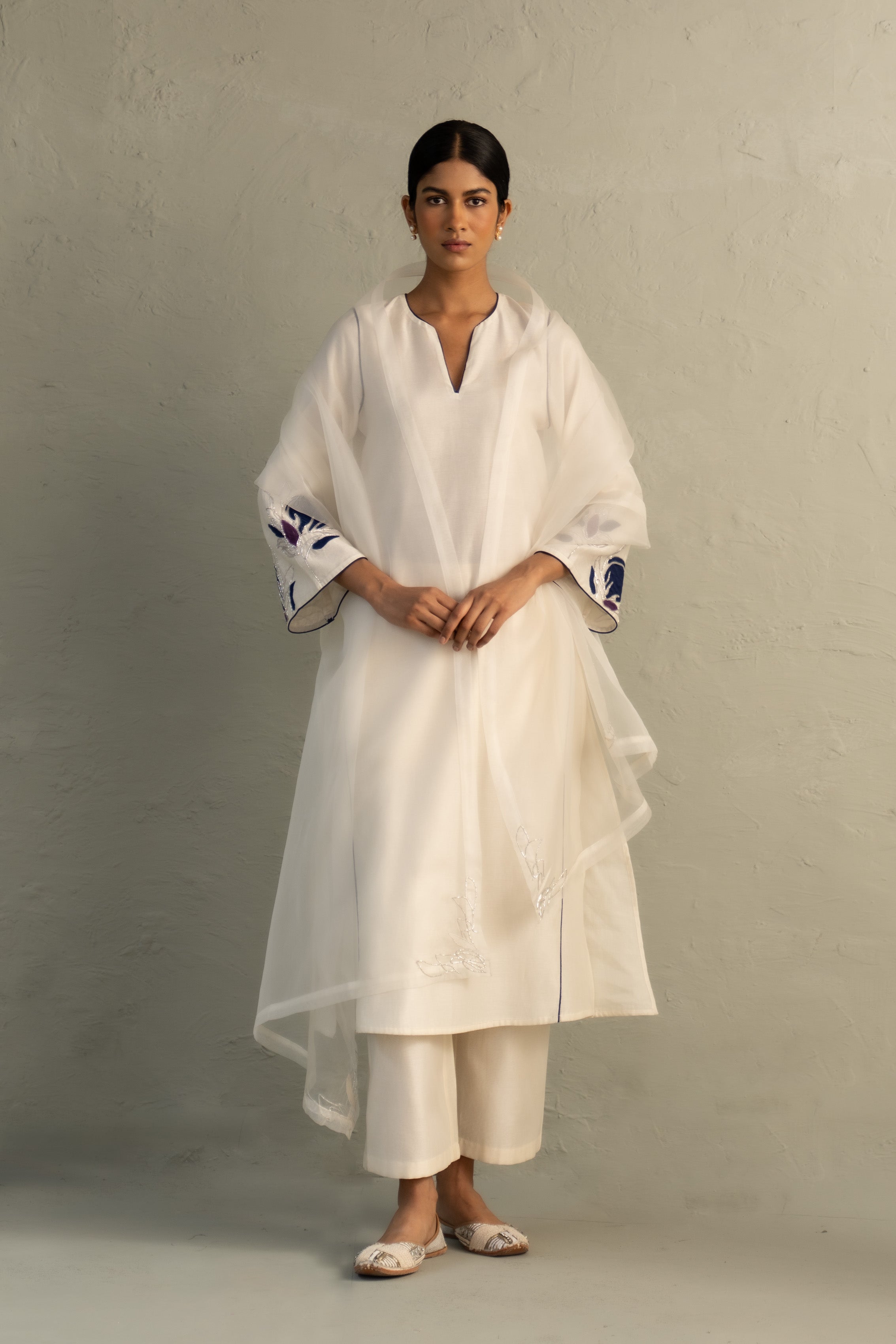 Blue Edit Lotus Kurta Set