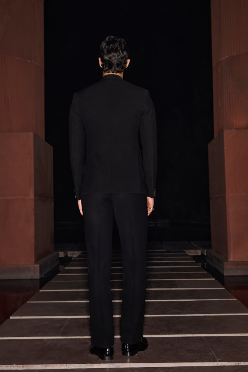 Midnight Bloom Bandhgala Set