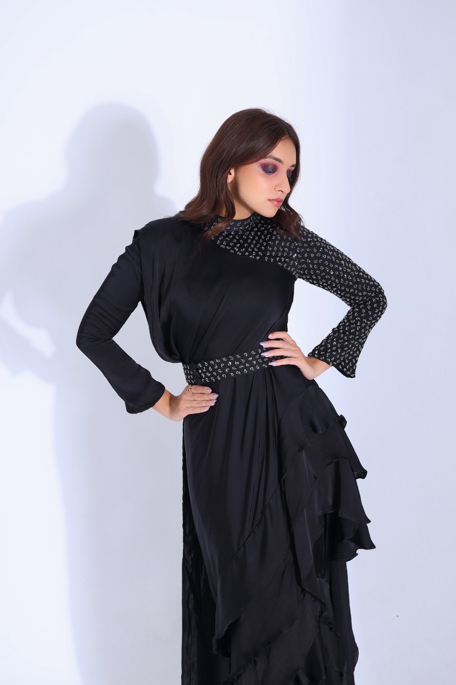 Sari With A Blouse Attached To The Pallu