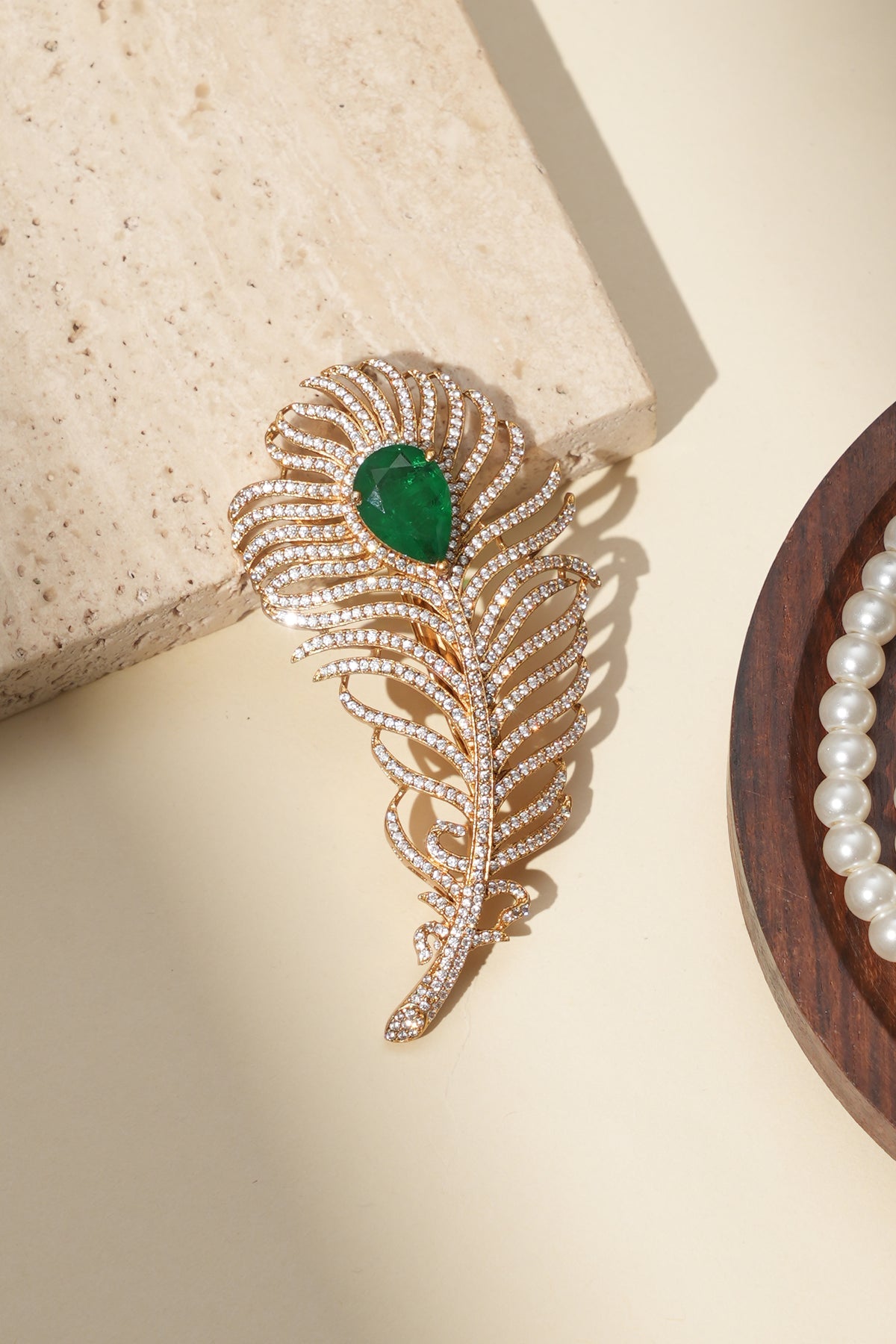 Mayur Diamond Emerald Heritage Brooch