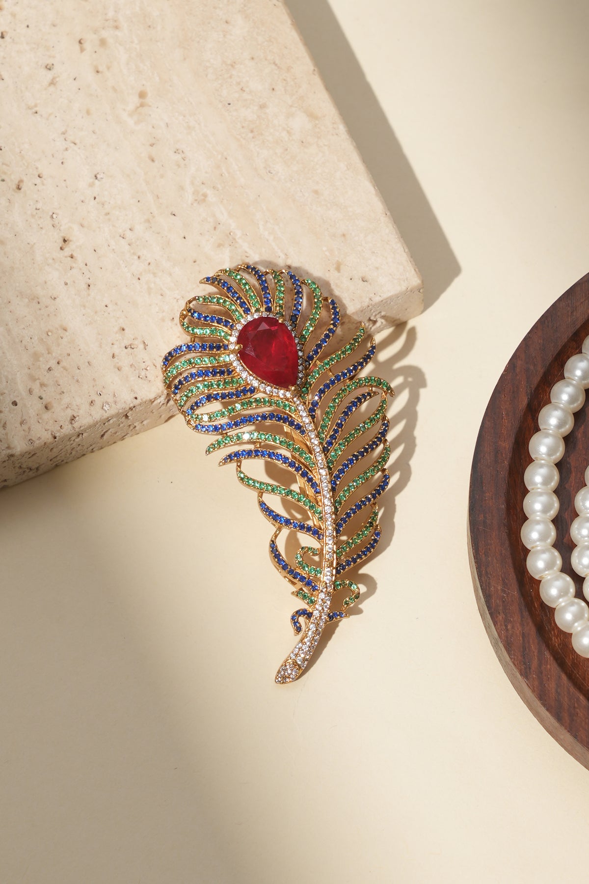 Mayur Diamond Sapphire Heritage Brooch