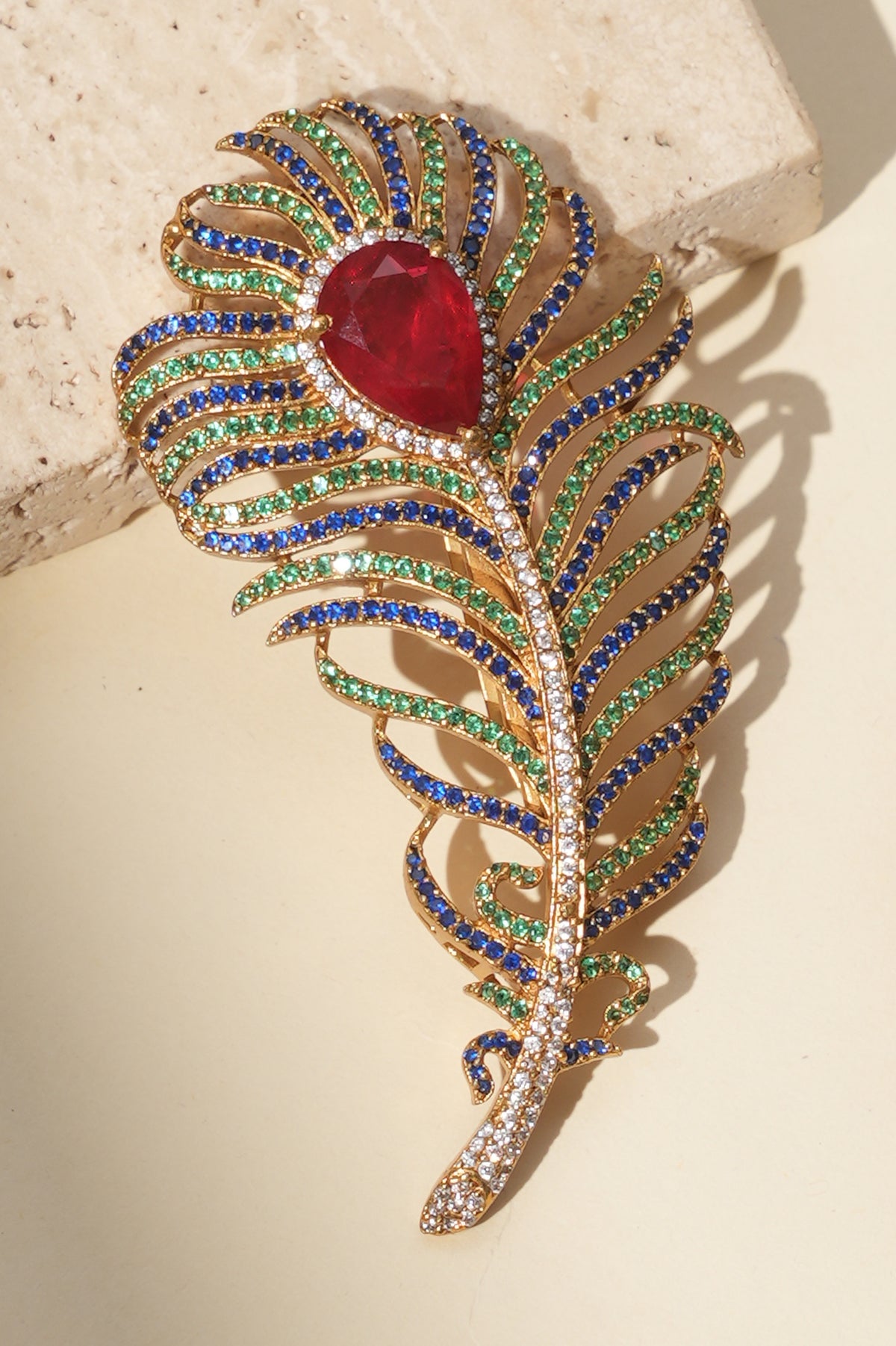 Mayur Diamond Sapphire Heritage Brooch