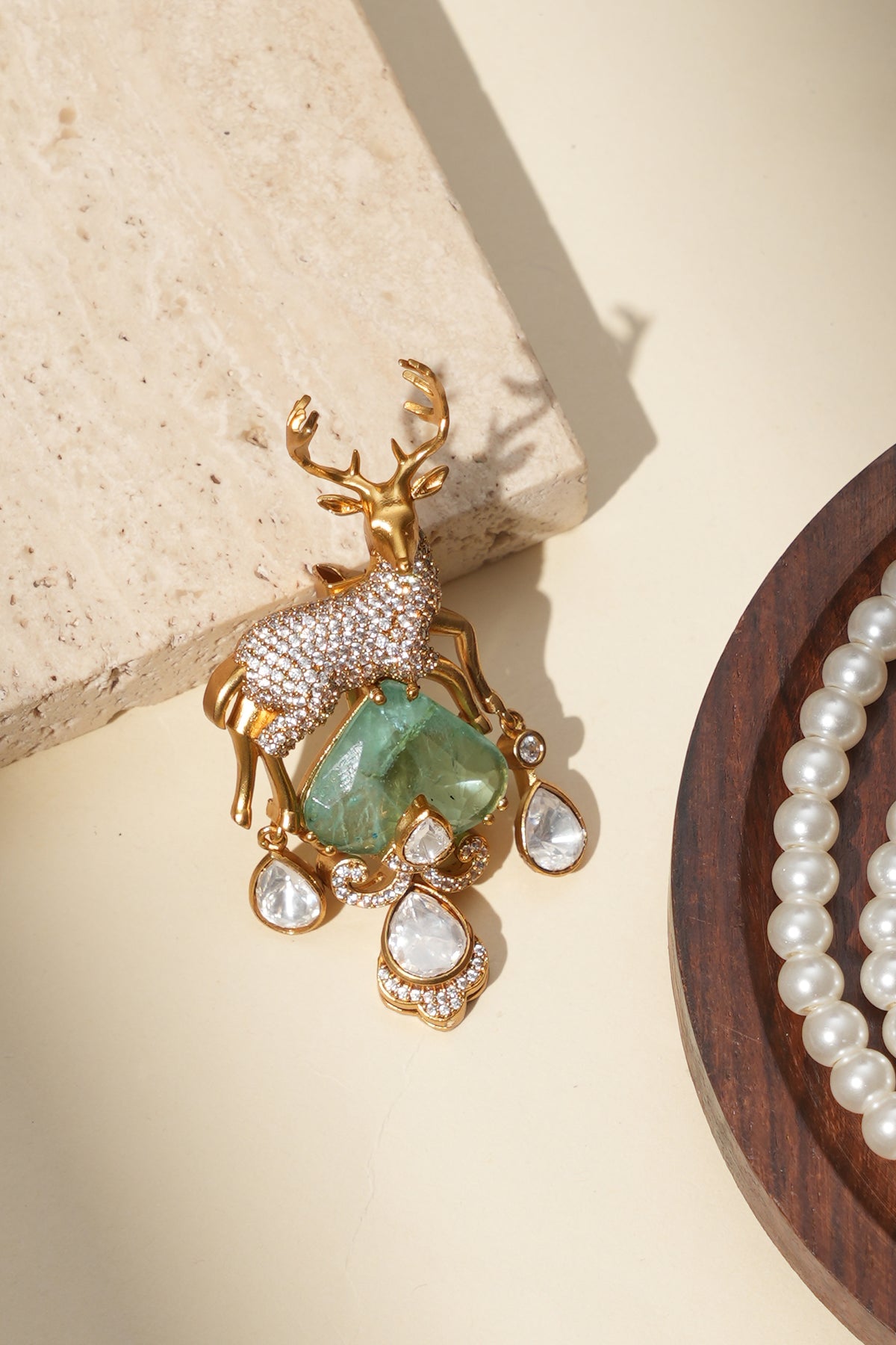 Vanraj Mint Kundan Heritage Brooch