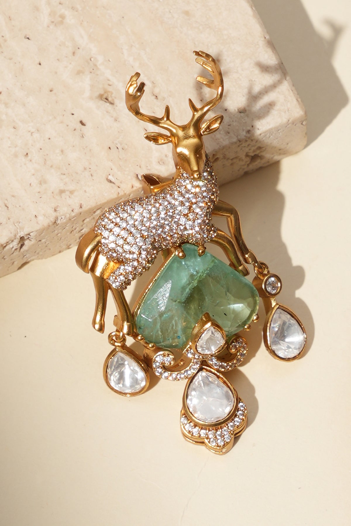 Vanraj Mint Kundan Heritage Brooch
