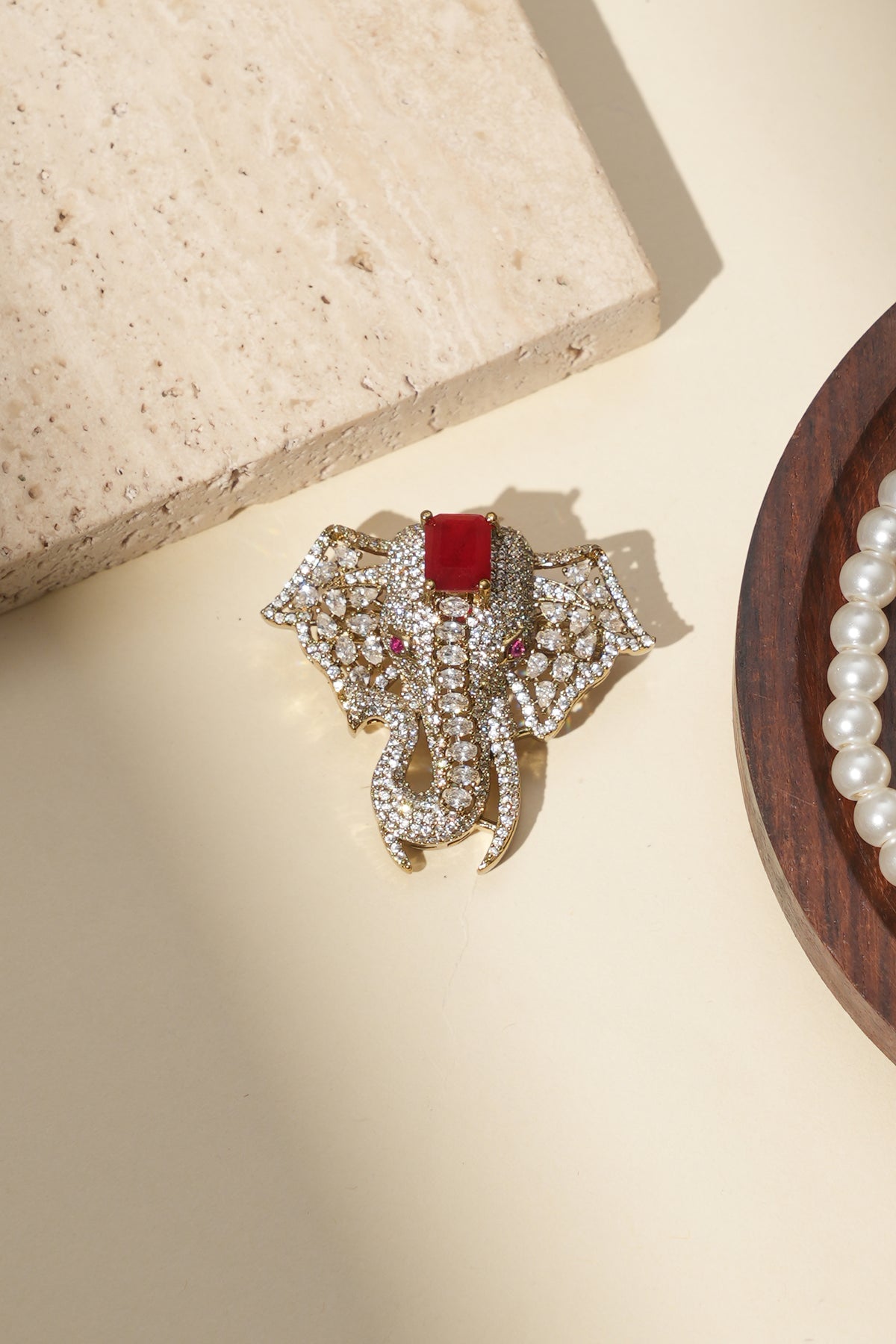 Gajraj Darbar Diamond Ruby Brooch
