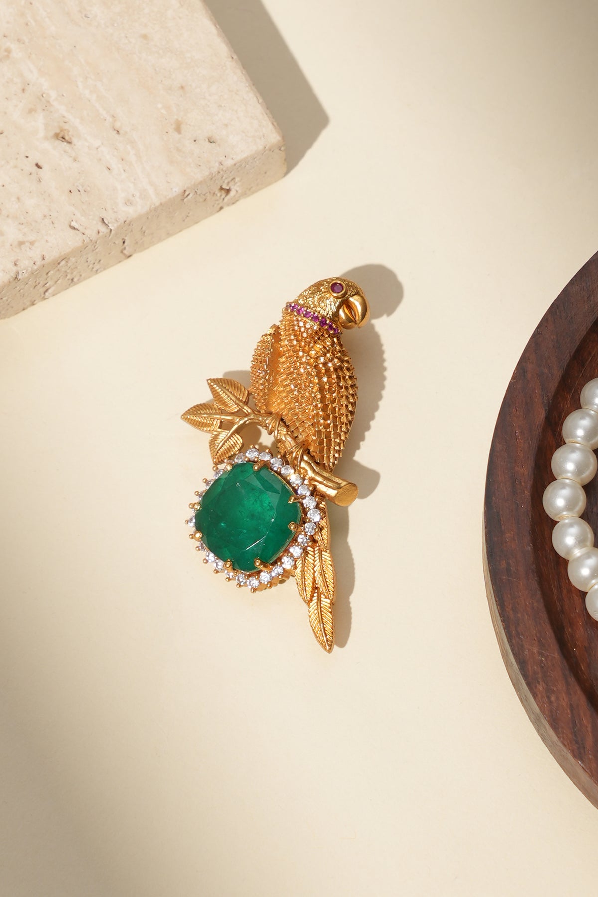 Rajpakshi Heritage Jadau Brooch