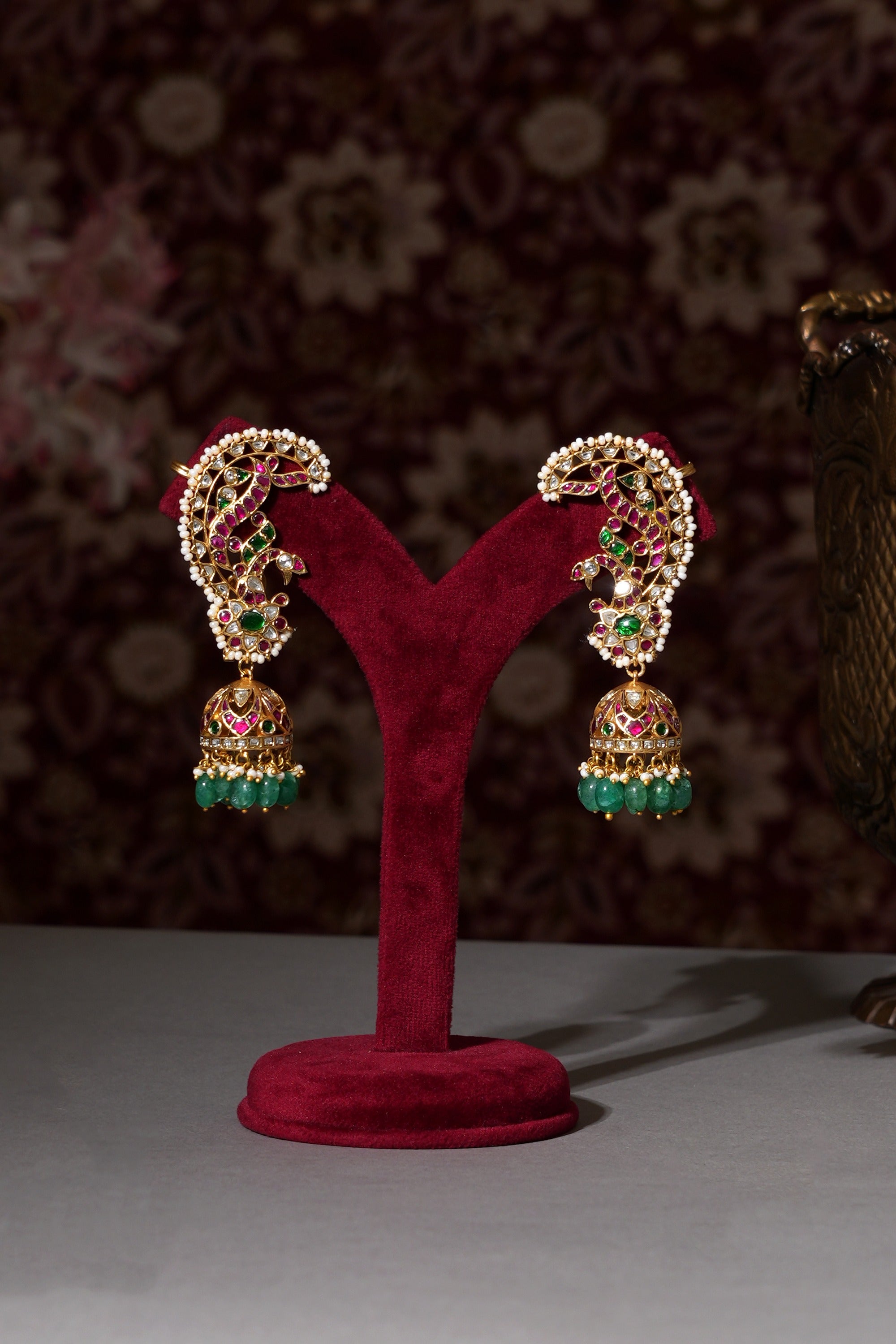Traditional Temple Kaan Phool Bridal Earrings