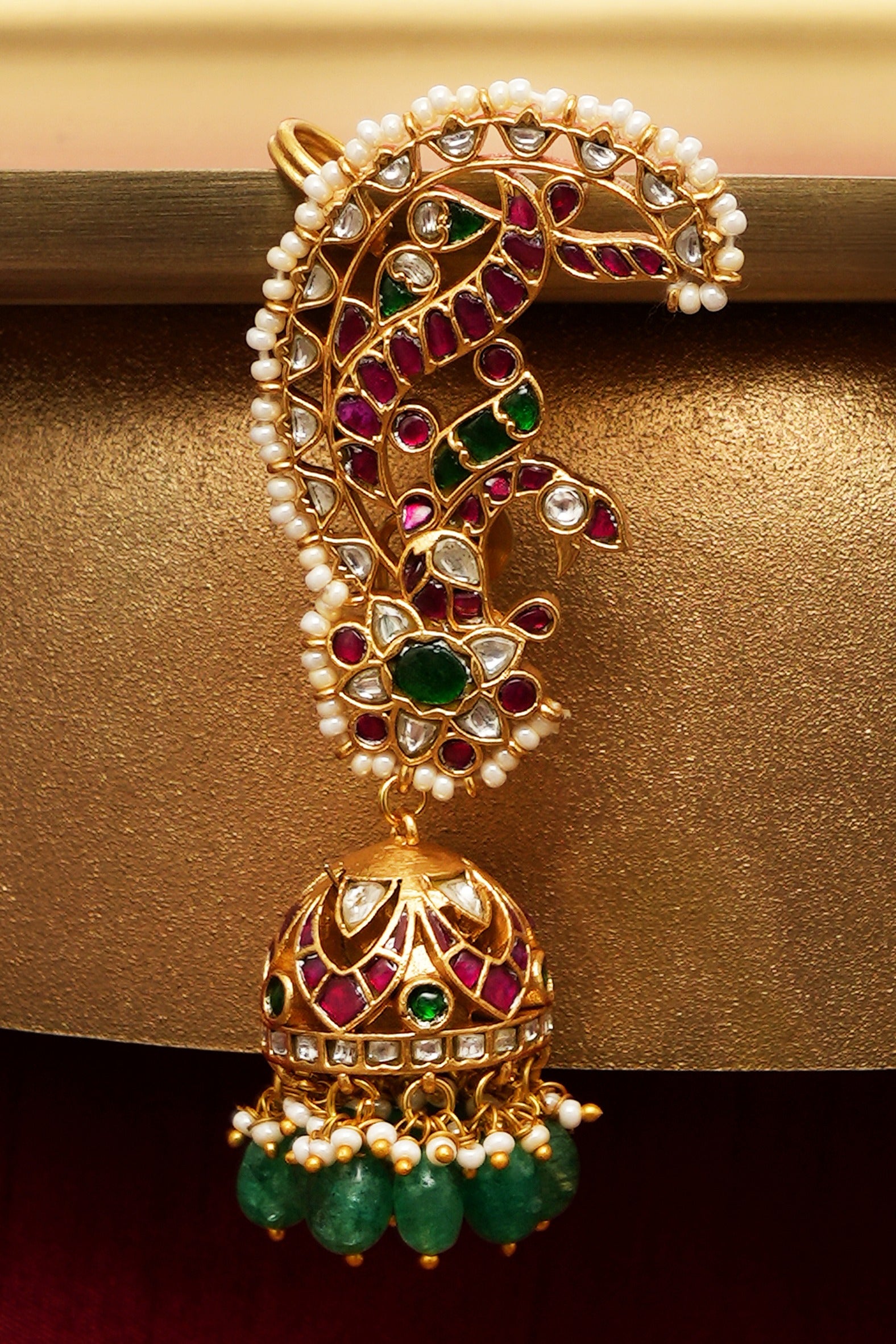 Traditional Temple Kaan Phool Bridal Earrings