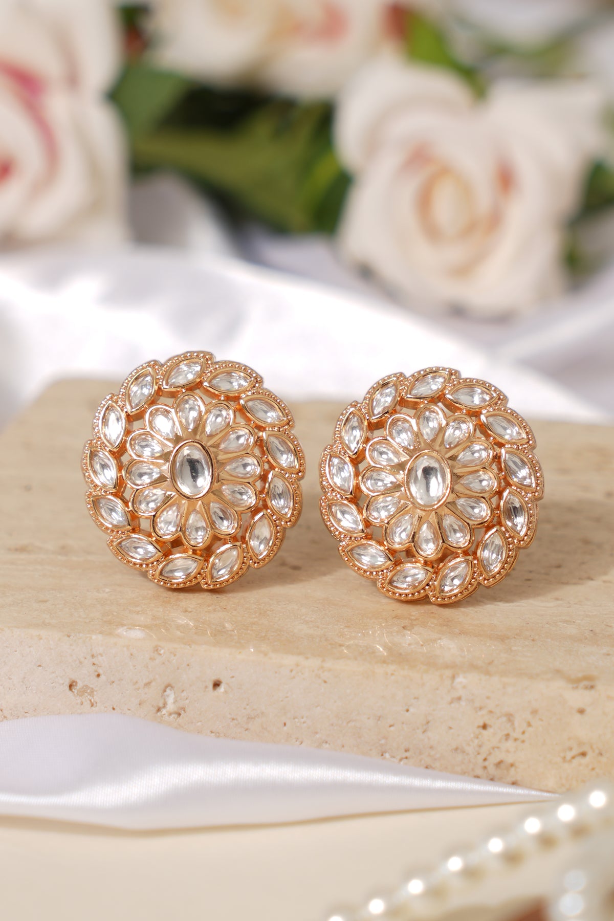 Heritage Kundan Gold Plated Studs