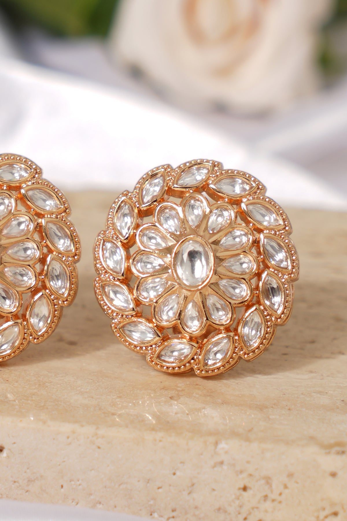 Heritage Kundan Gold Plated Studs