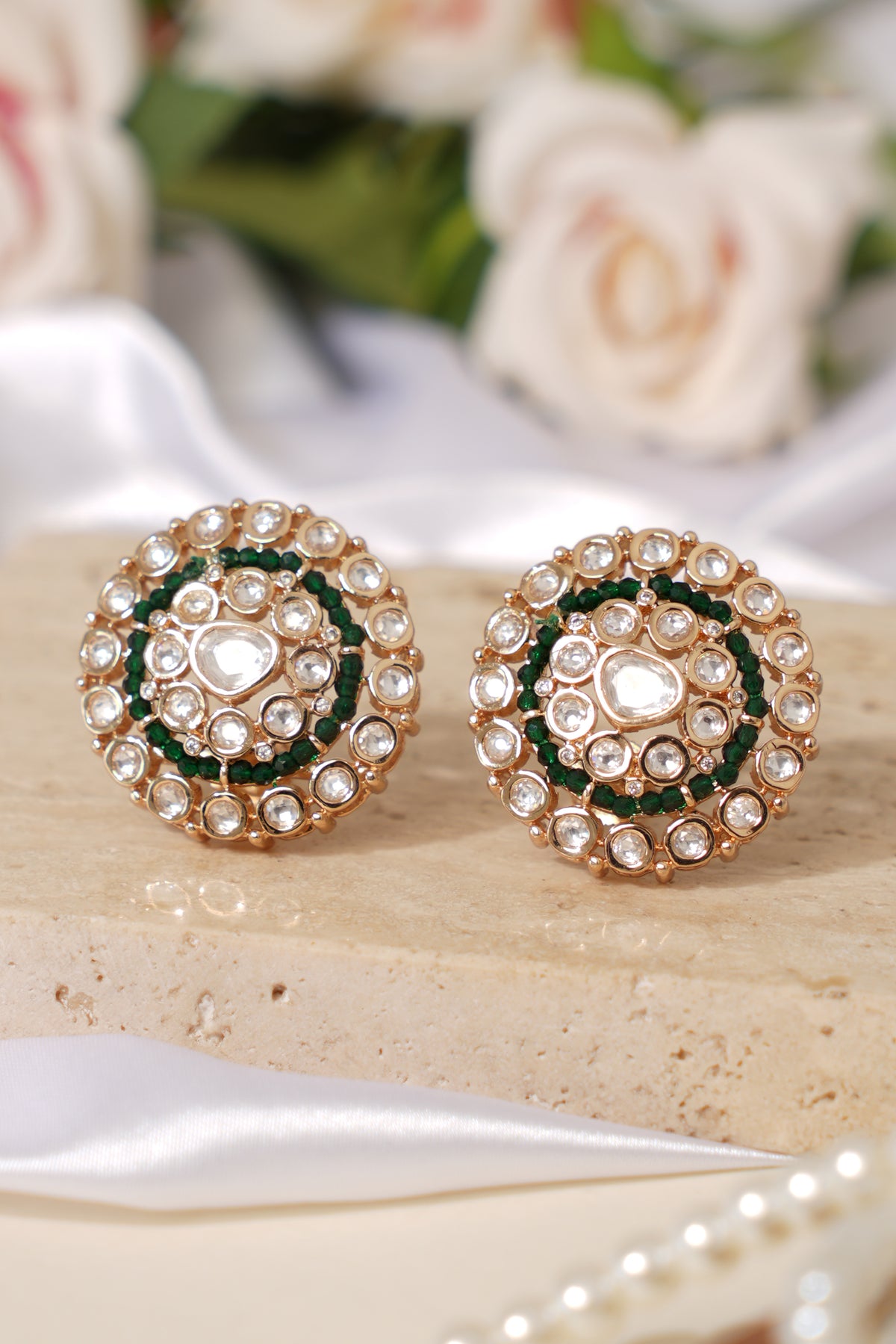 Kundan Polki Stud Earrings