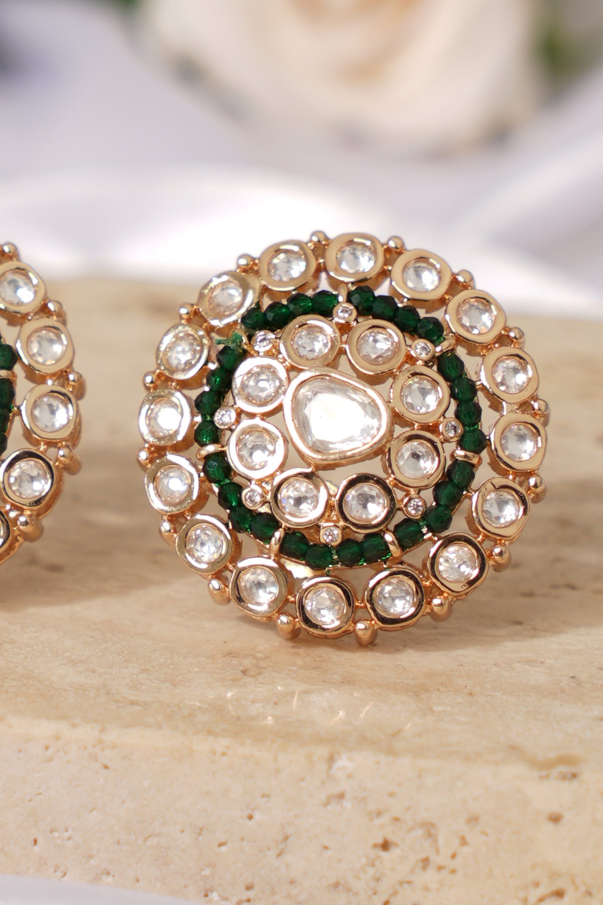 Kundan Polki Stud Earrings