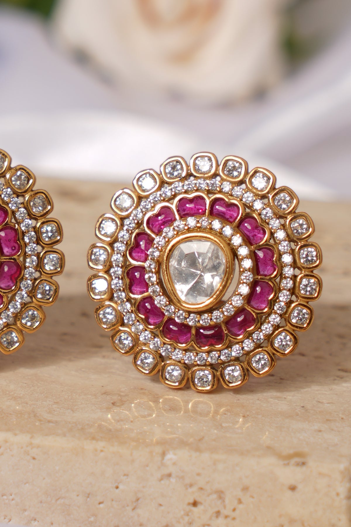 Designer Kundan Stud Earrings for Women
