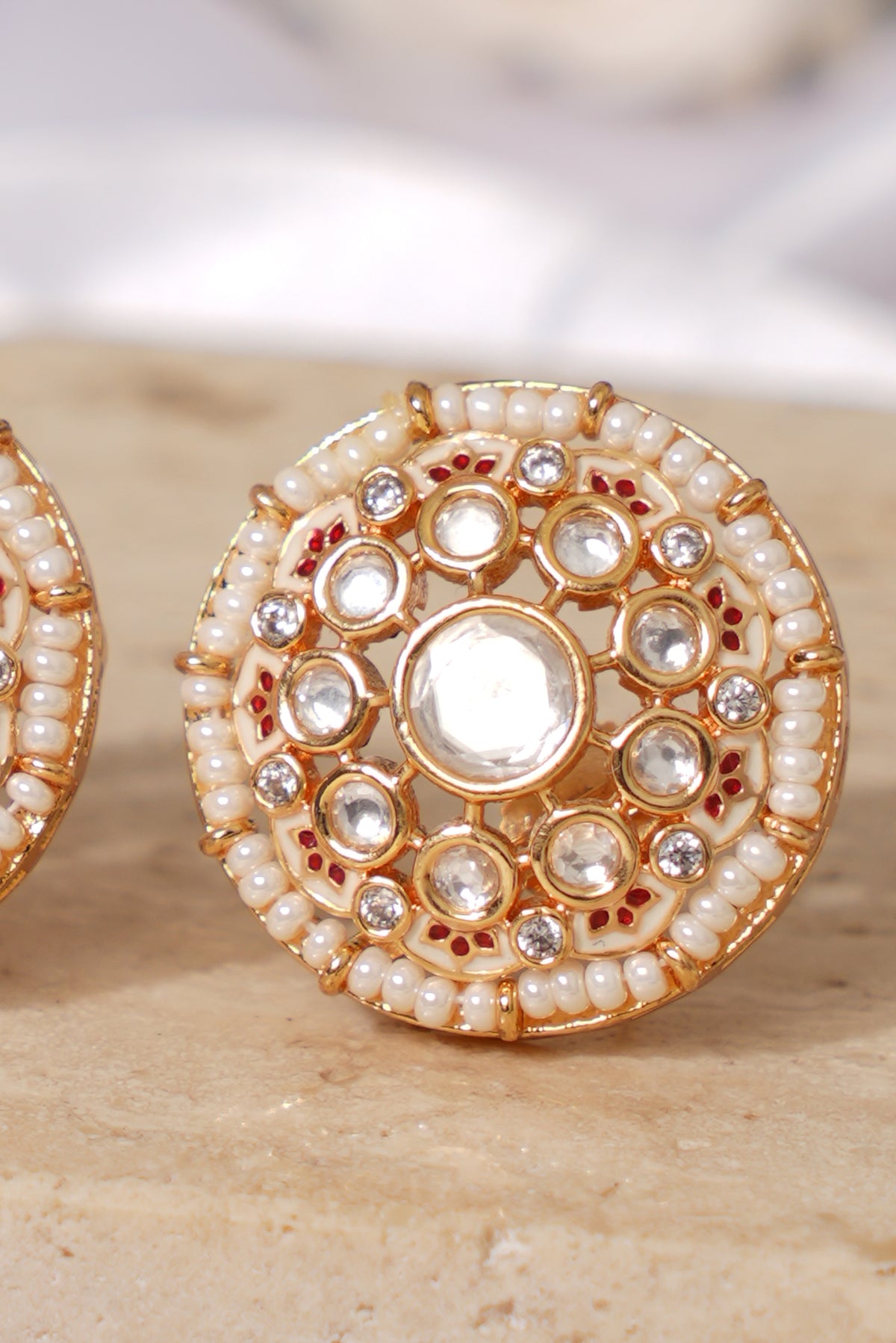 Kundan Gold Look Stud Earrings