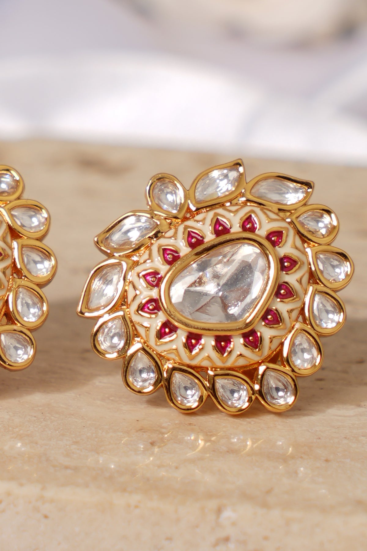 Kundan Party Wear Stud Earrings