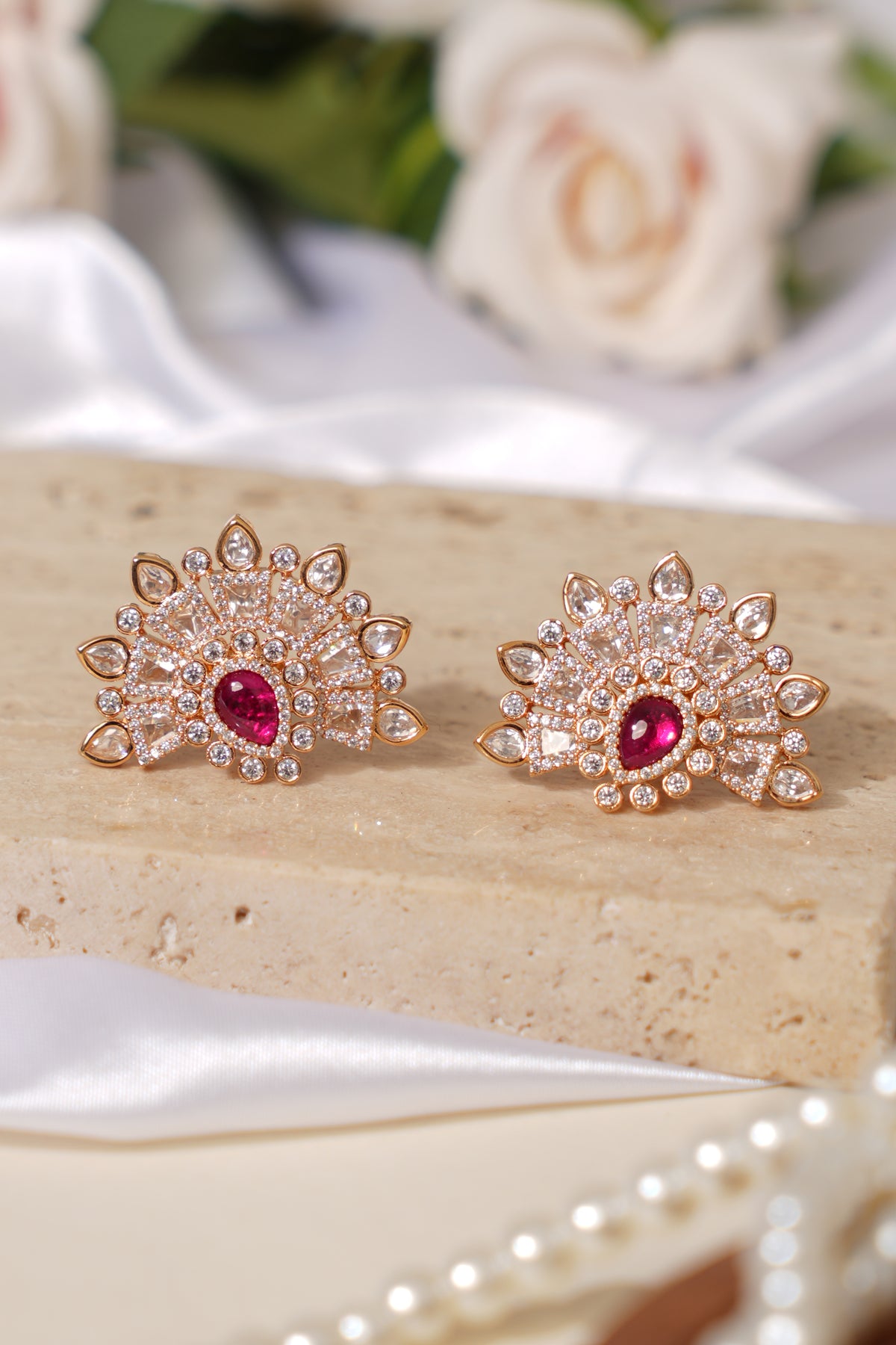 Kundan Doublet Stud Earrings