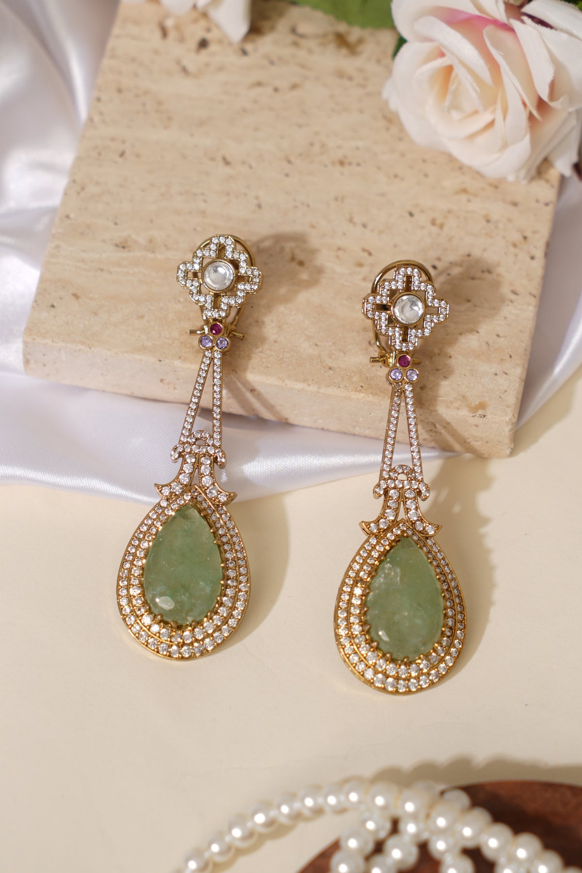Doublet Kundan Statement Long Earrings