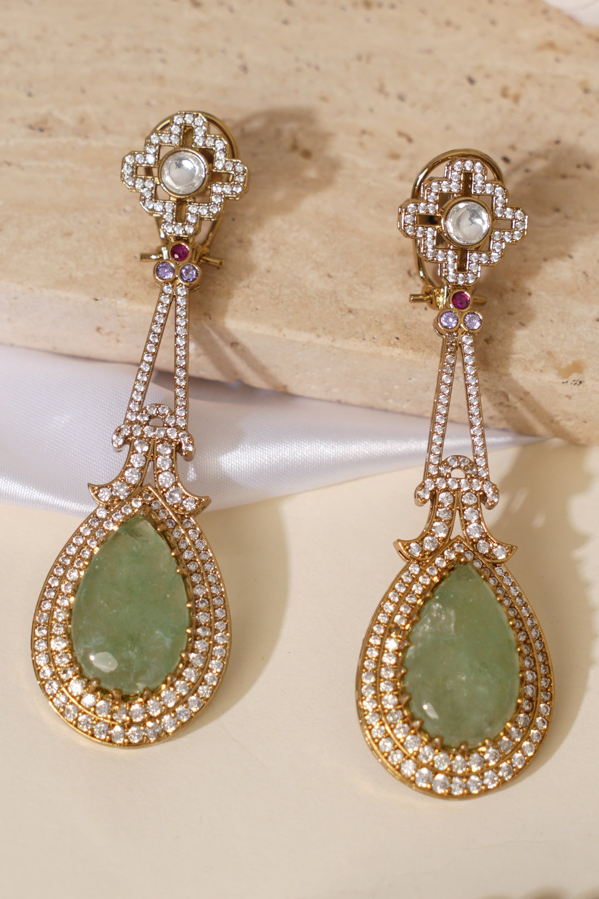 Doublet Kundan Statement Long Earrings