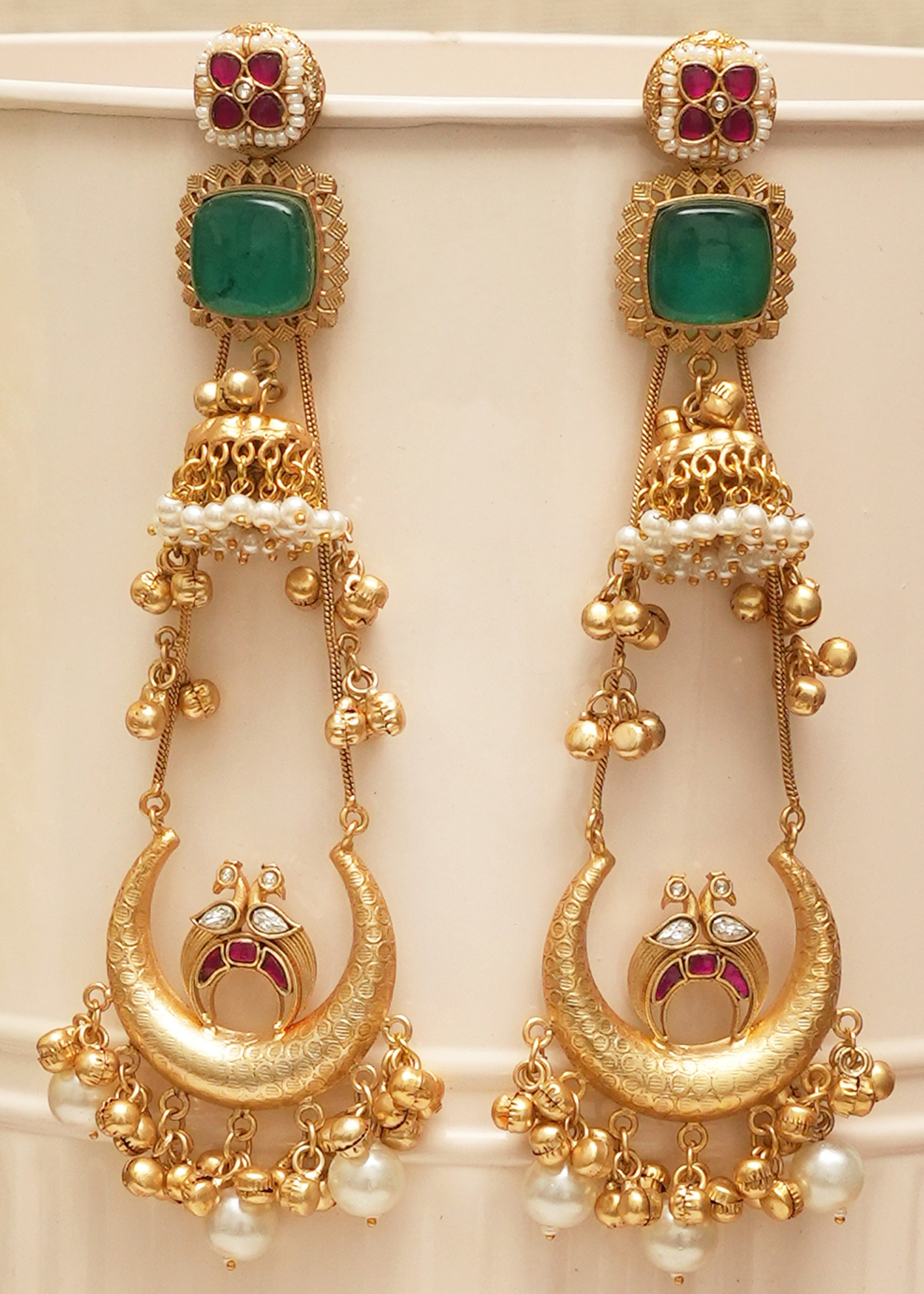 Kashmiri Style Gold Plated Earrings