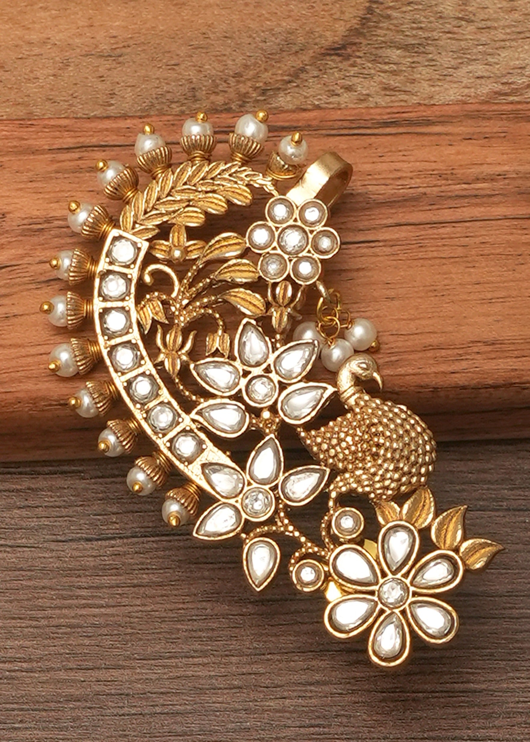 Antique Gold Ear Cuff Earrings