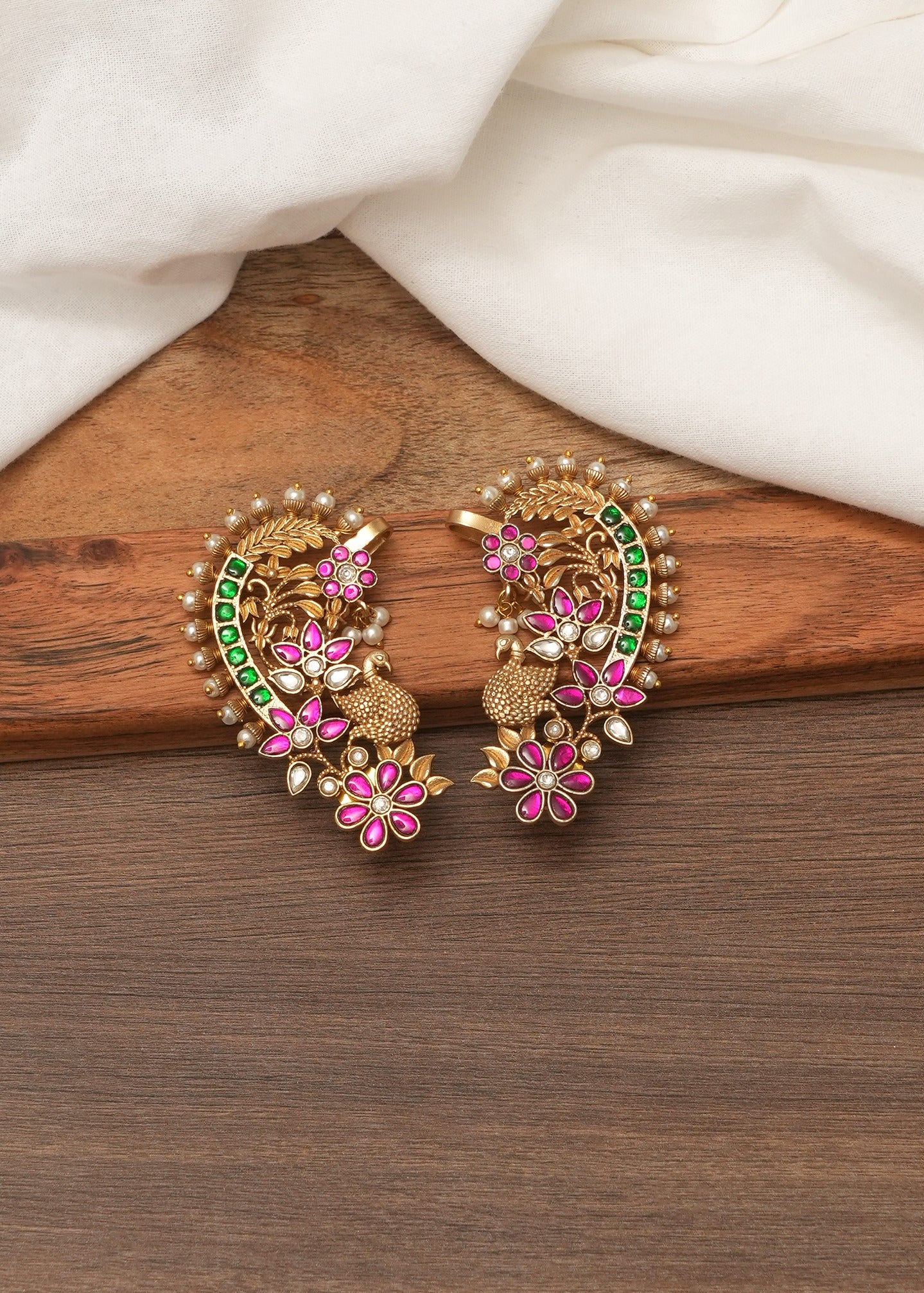 Antique Gold Ear Cuff Earrings