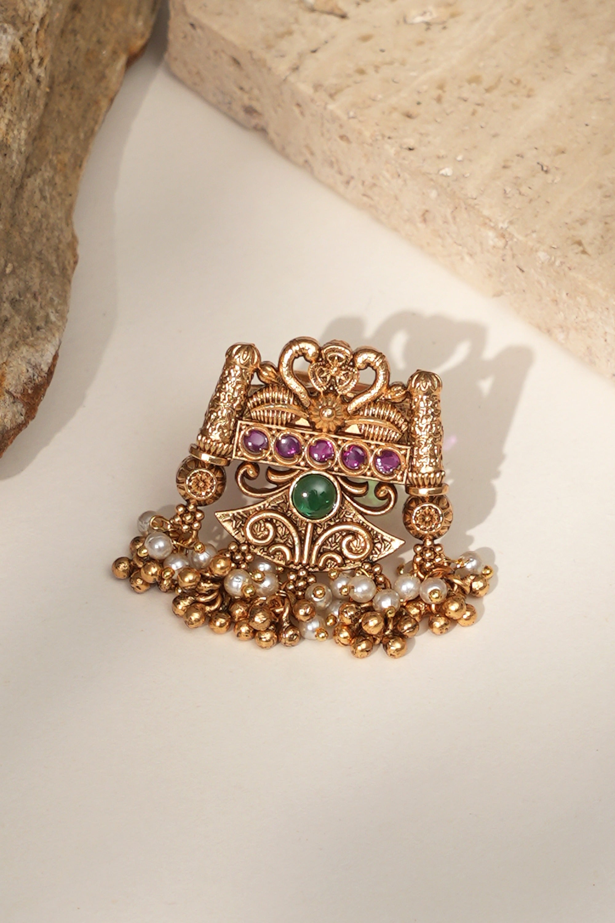 Gold Look Kundan /finerRing