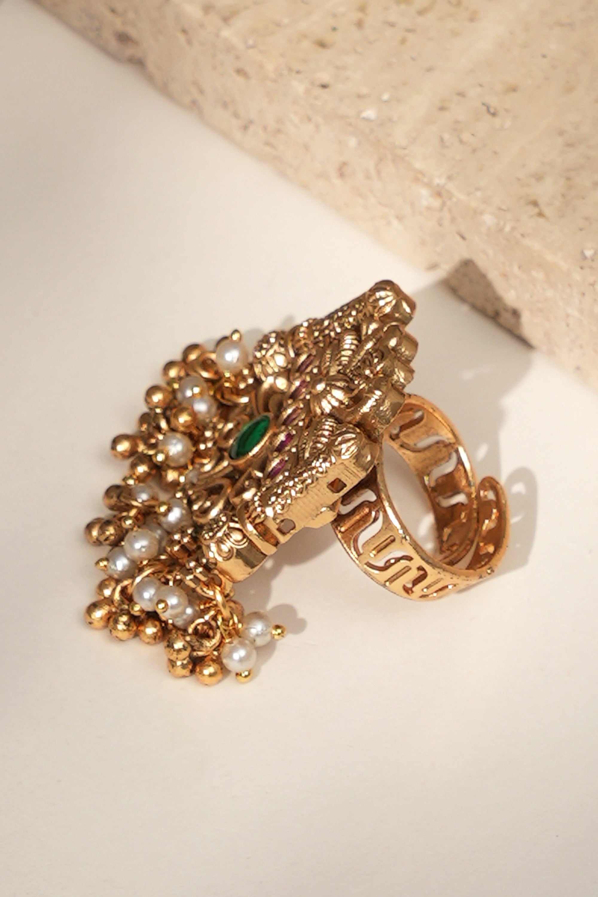 Gold Look Kundan /finerRing