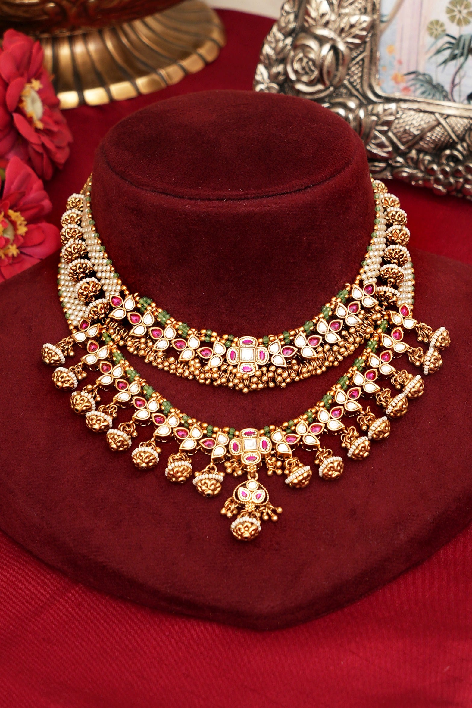 Rajwada Heritage Gold Necklace Set