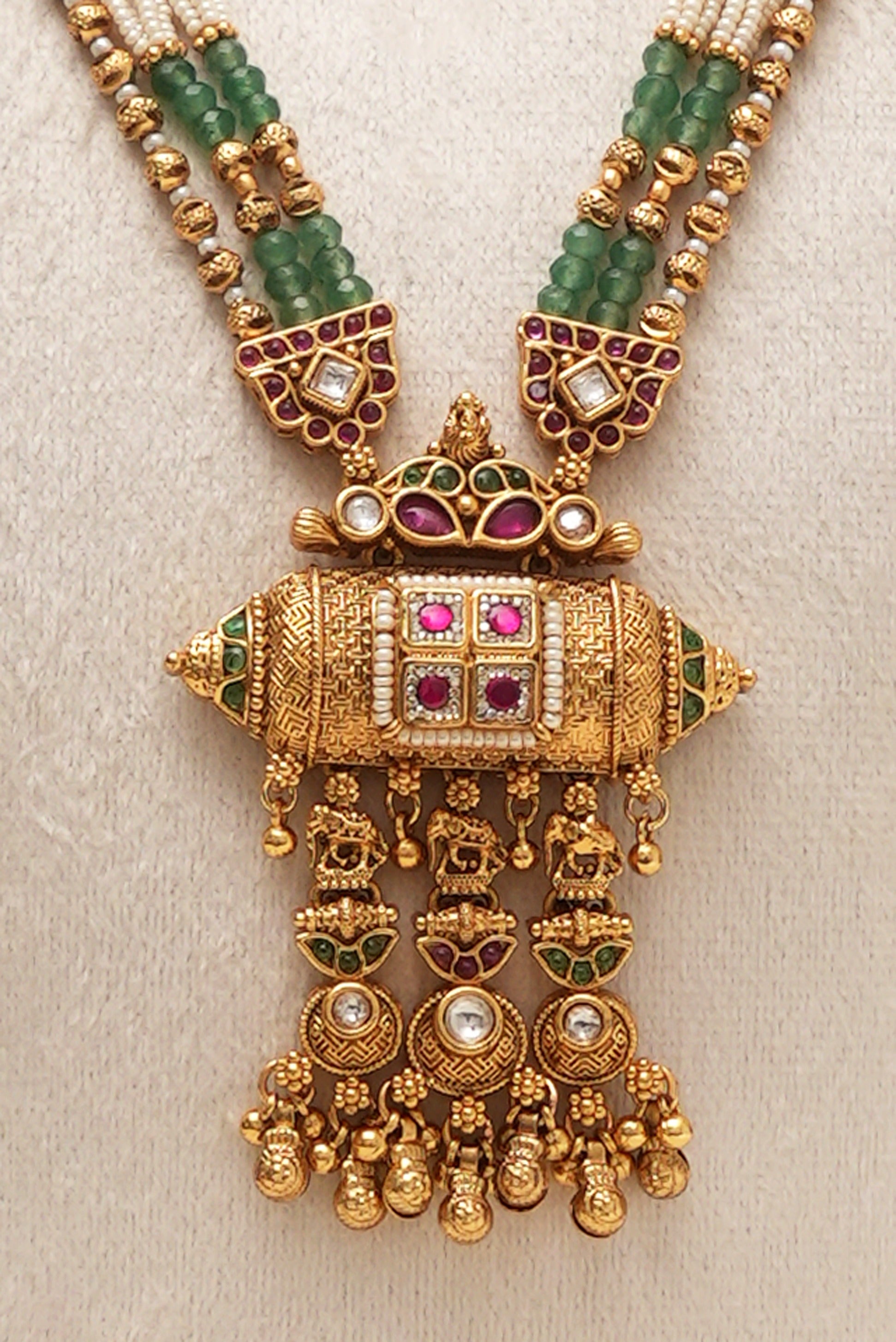 Royal Gold Finish Long Necklace Set