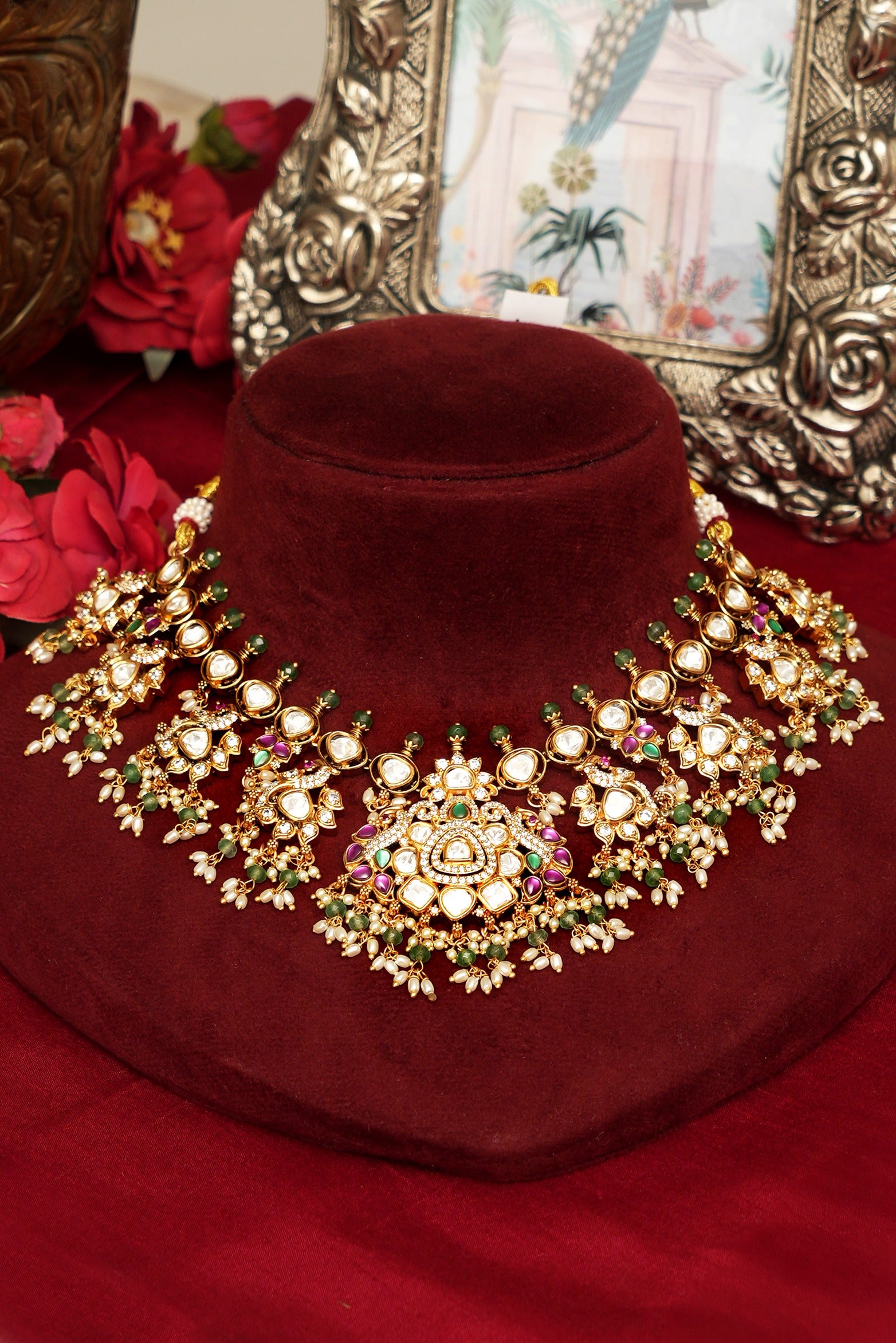 Premium Bridal South Indian Jadau Collar Necklace