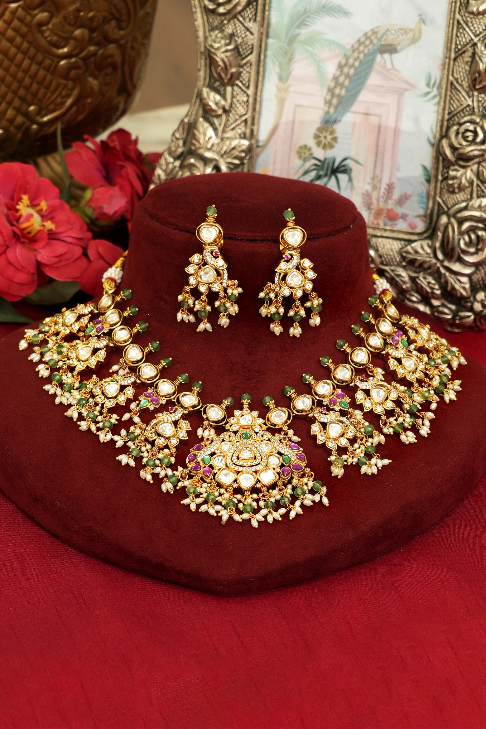 Premium Bridal South Indian Jadau Collar Necklace