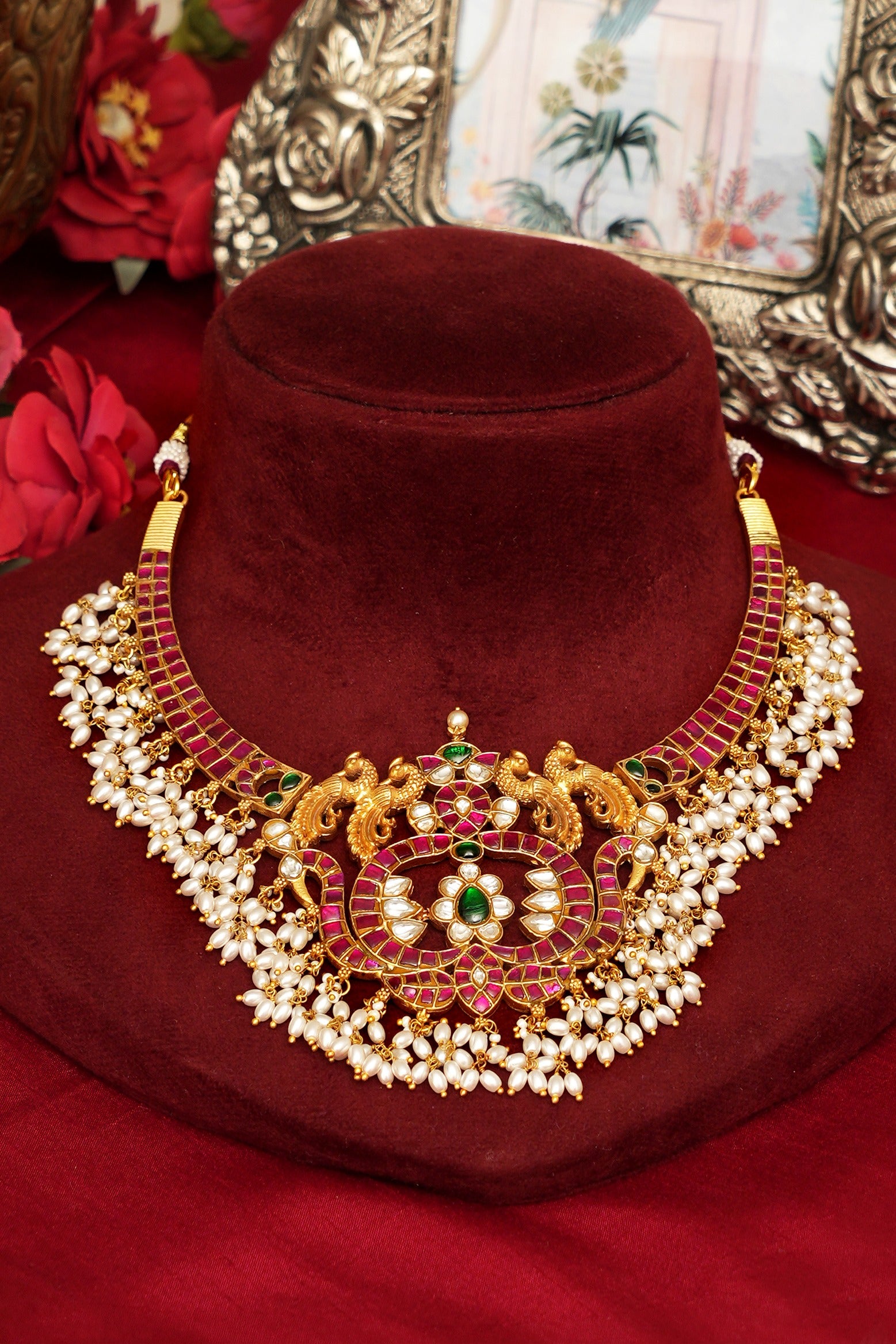Temple Design Jadau Necklace