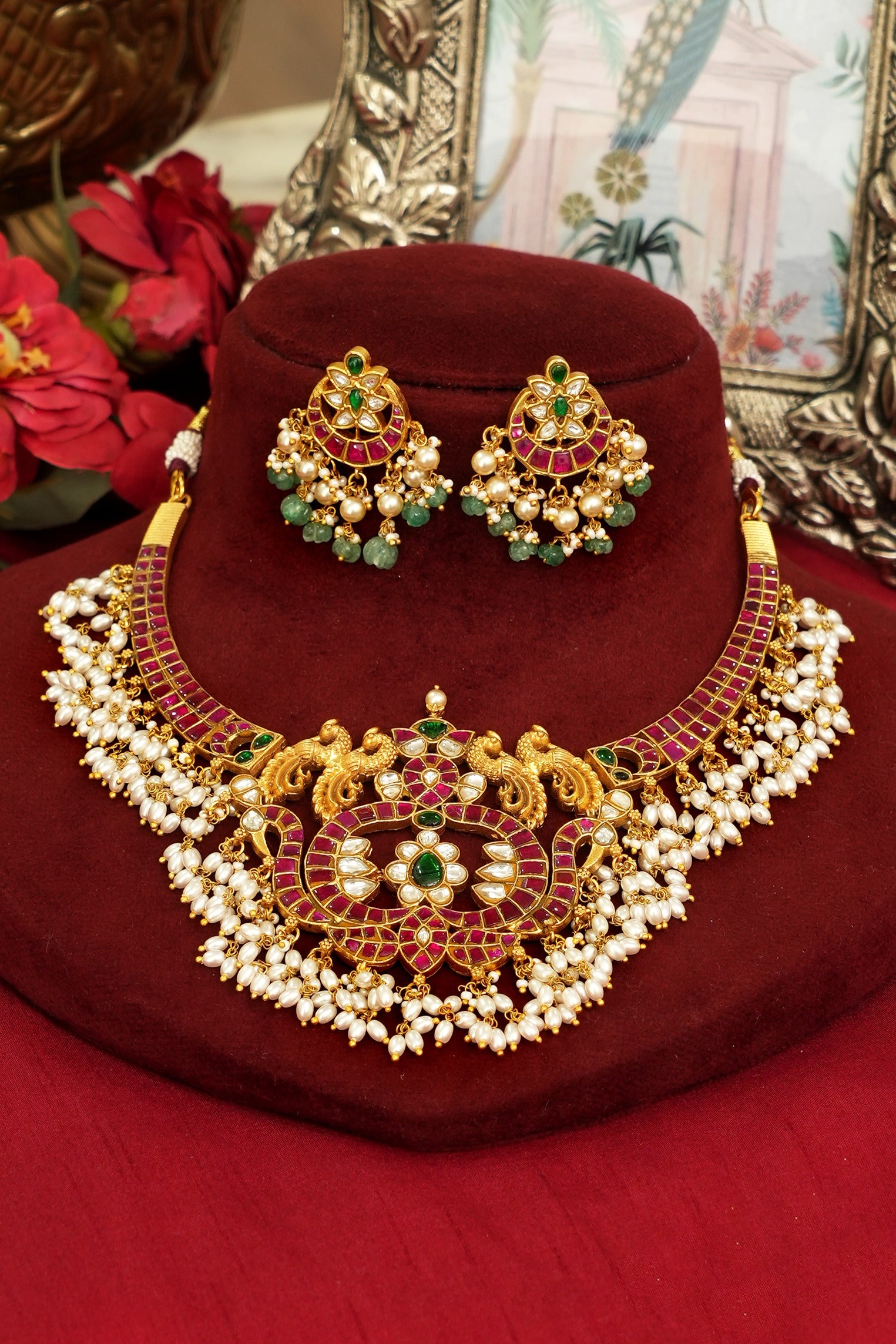 Temple Design Jadau Necklace