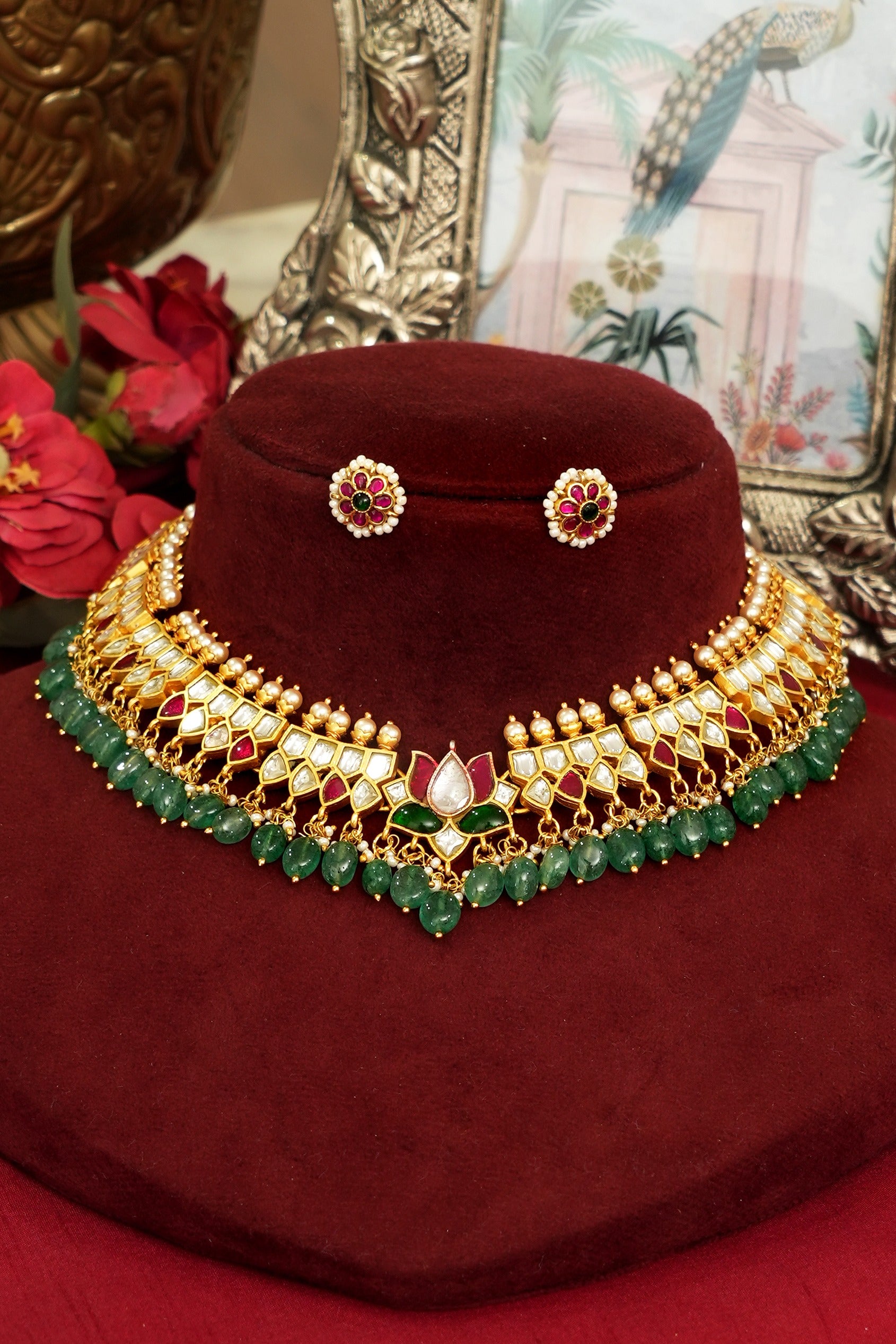 Premium Gold Finish Temple Necklace Collection