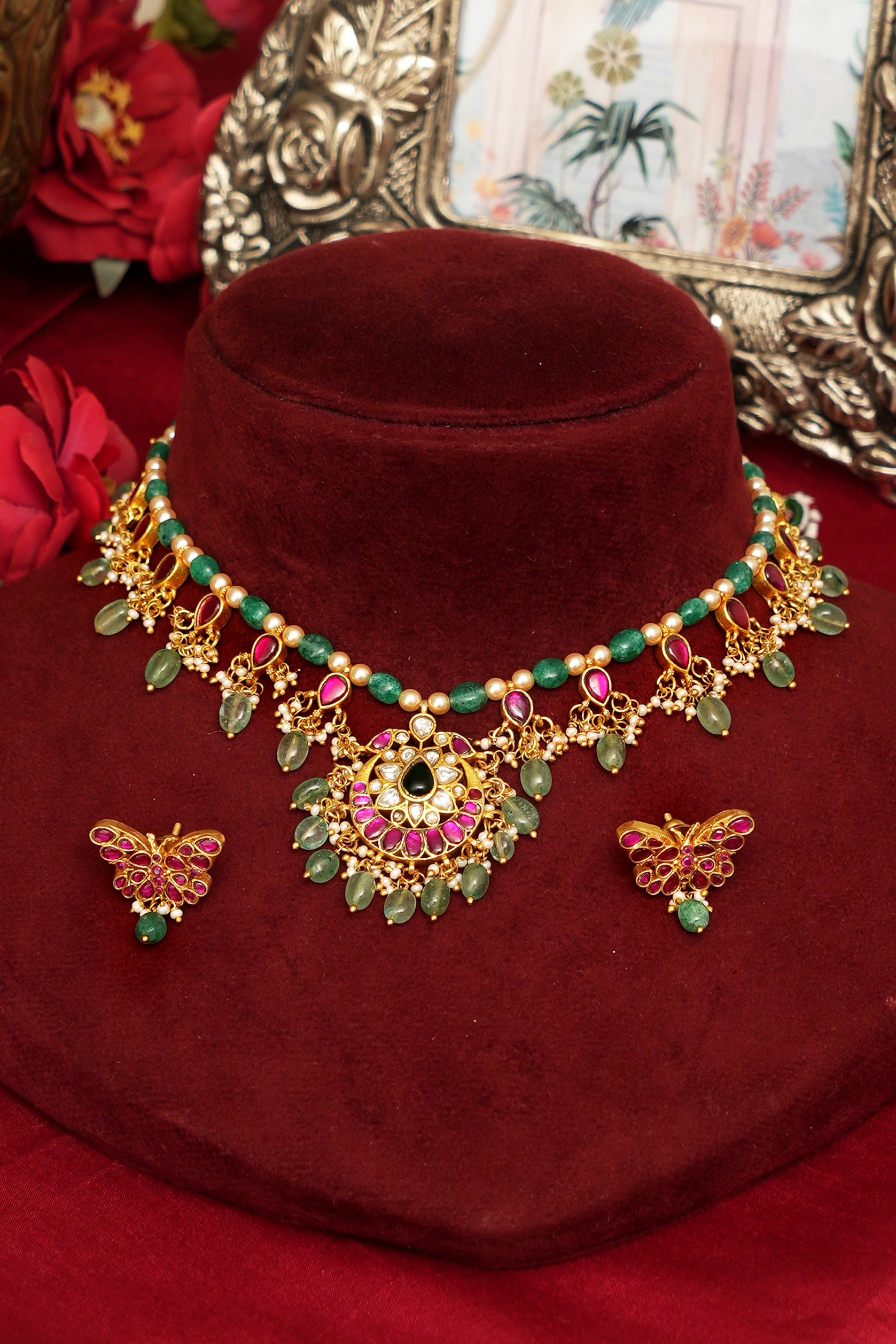 Rajsi Traditional Jadau Jewellery Necklace Set