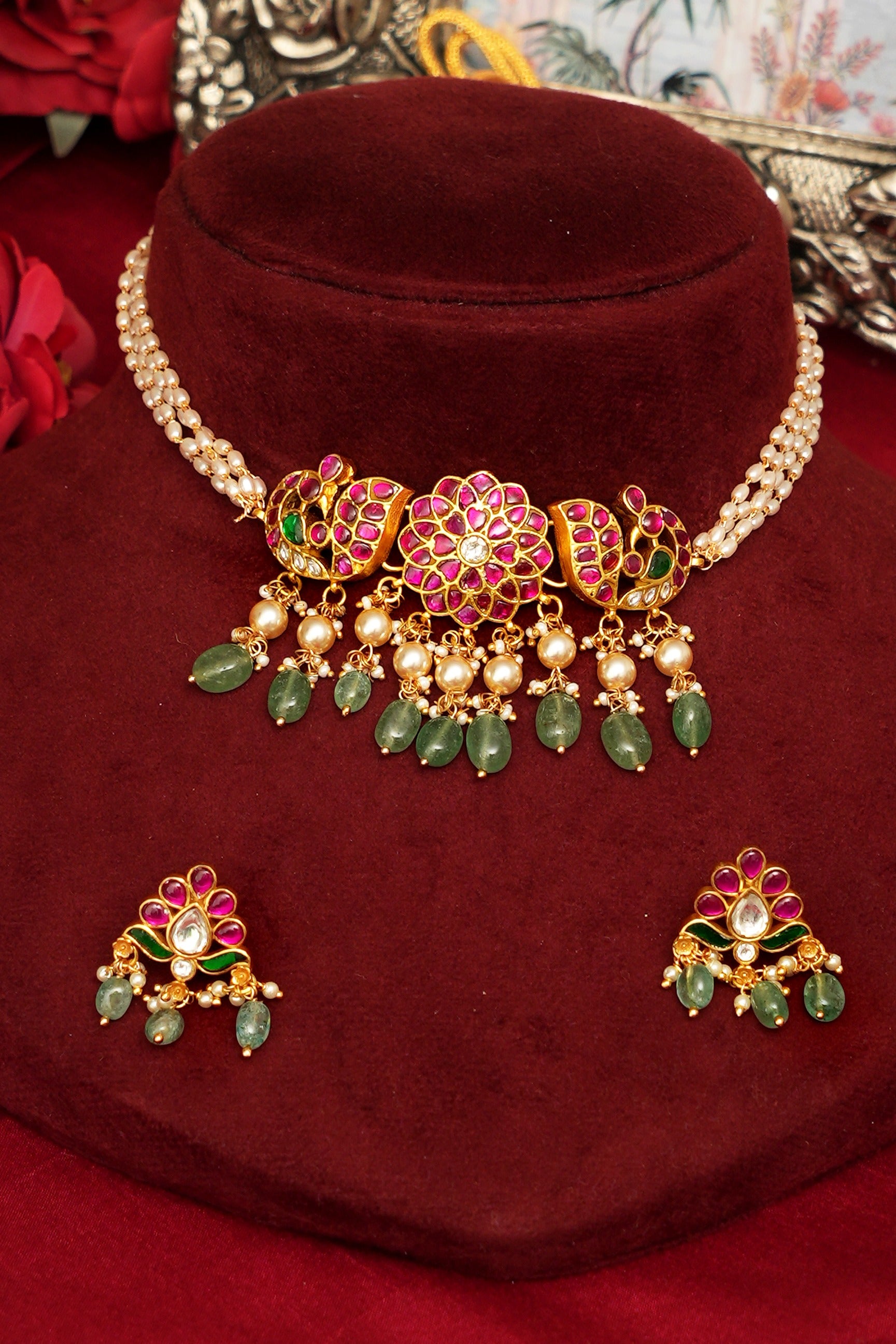 Classic South Indian Wedding Jadau Choker Set