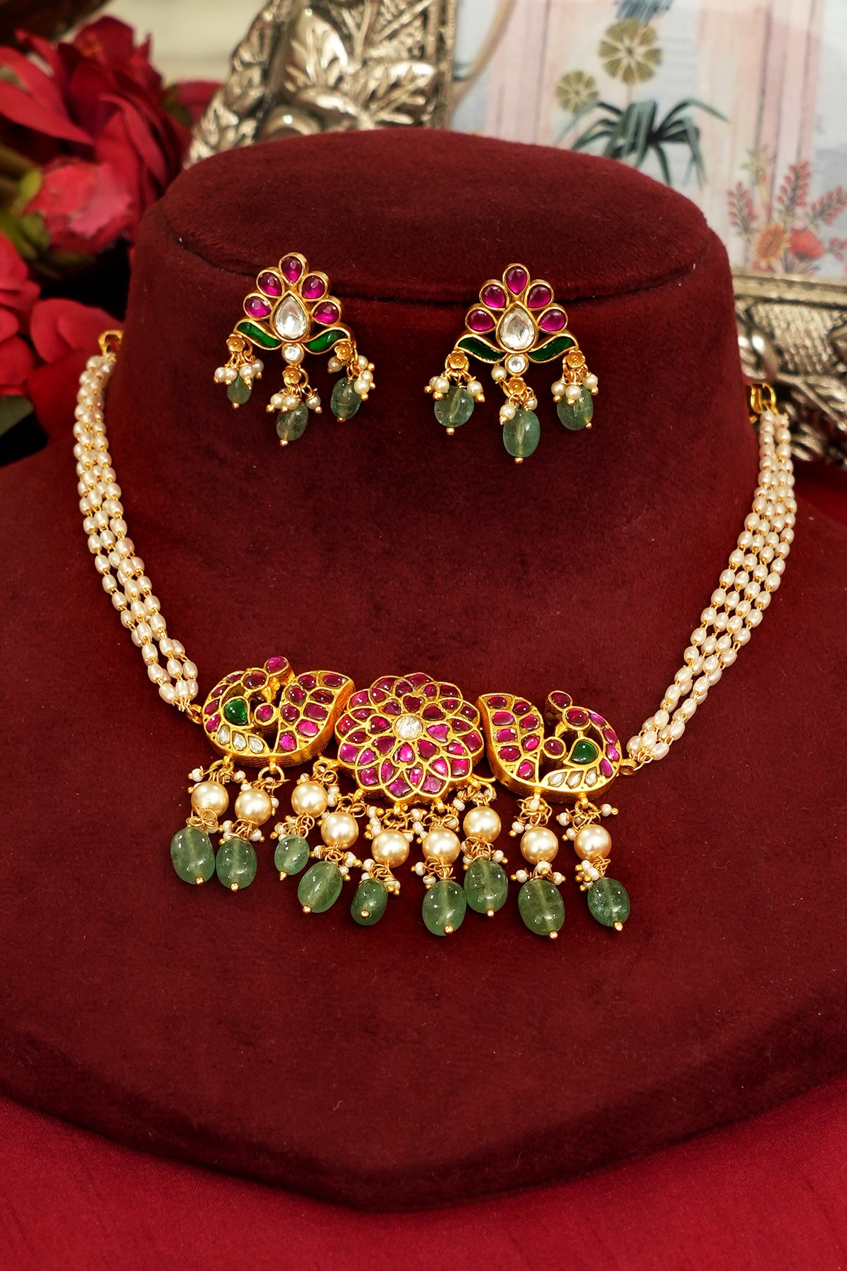 Classic South Indian Wedding Jadau Choker Set